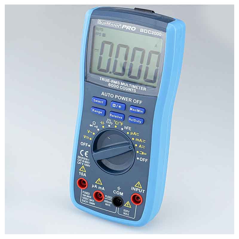 Bormann Pro Multimetro Digitale AC/DC 600V Retroilluminato