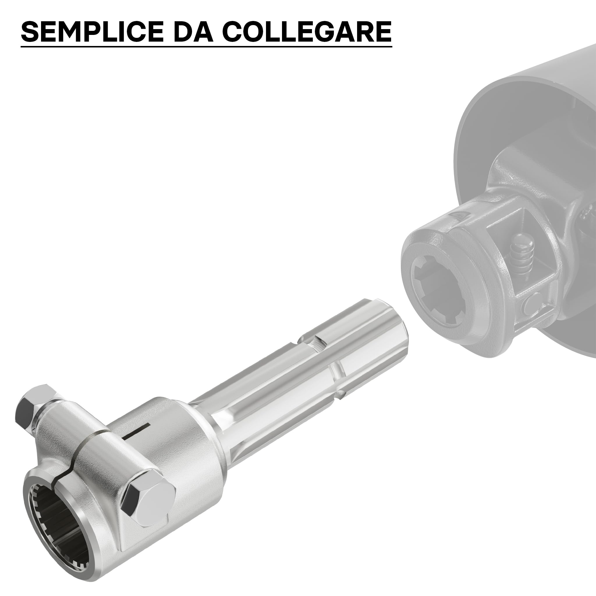 Wiltec Boccola Albero Cardanico 160 mm 6 Denti 1 3/8" Acciaio