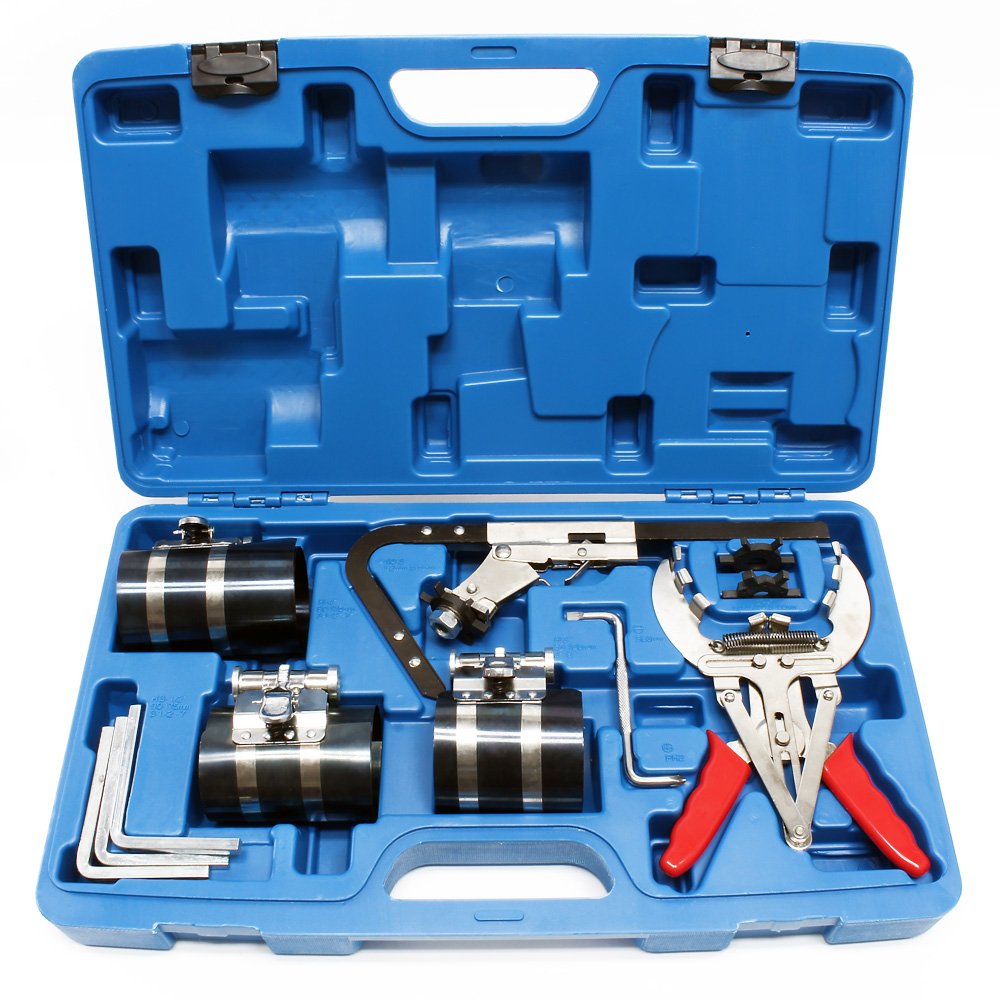 Wiltec Pinze per Fasce Elastiche Pistoni 50-100 mm con Valigetta