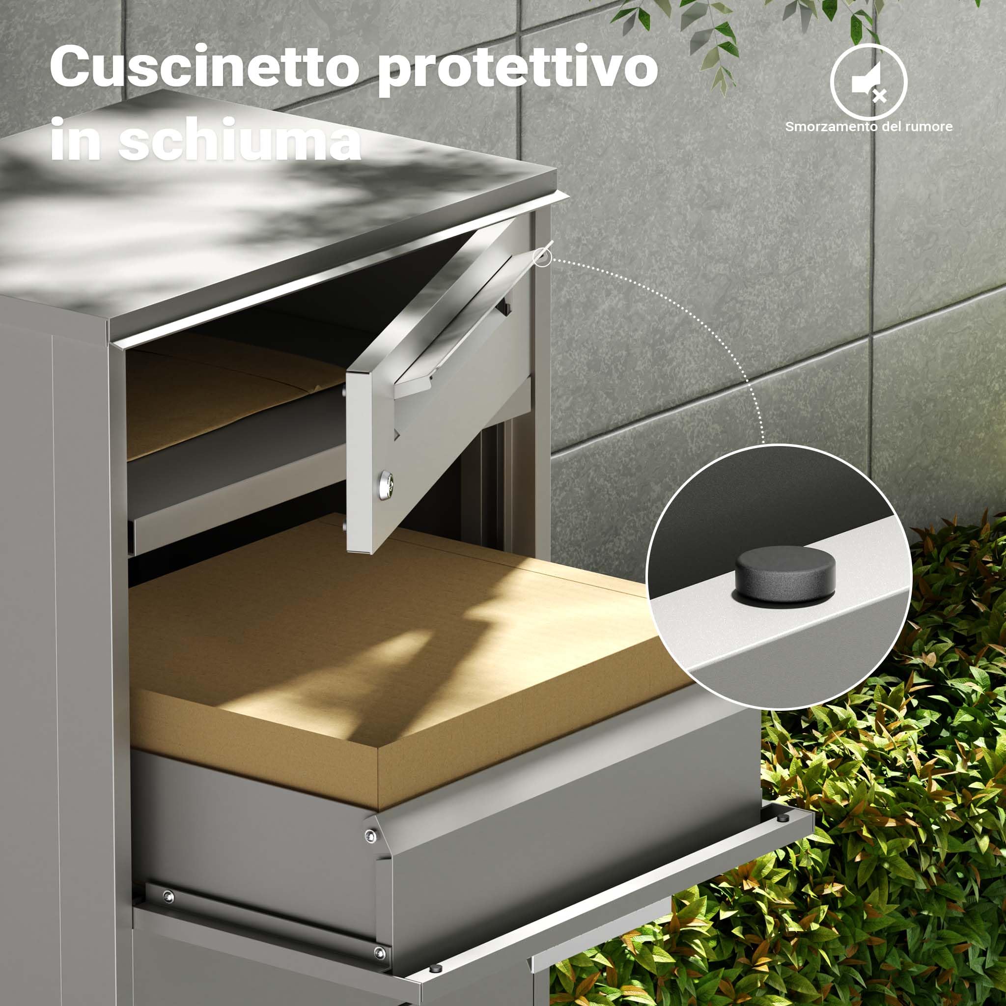 Wiltec Cassetta Pacchi Grigia 50x37x112cm con Serratura
