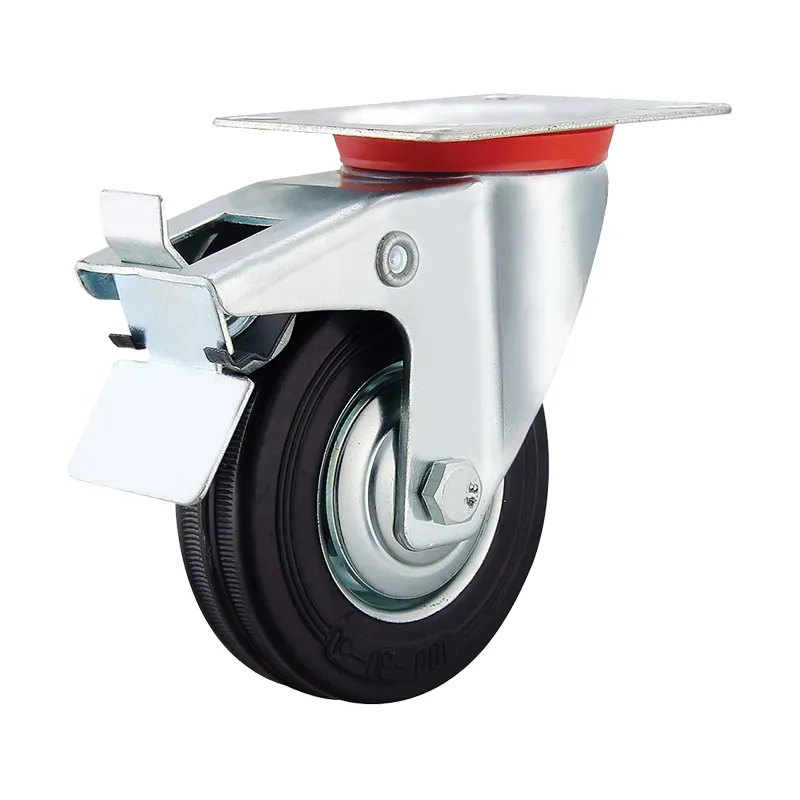 Bormann ruota girevole gomma 200mm freno 180kg