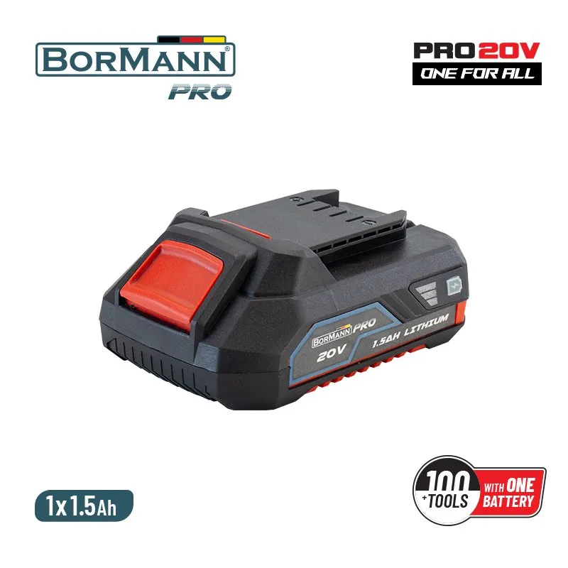Bormann Pro Batteria 20V 1,5Ah Li-Ion con Indicatore LED