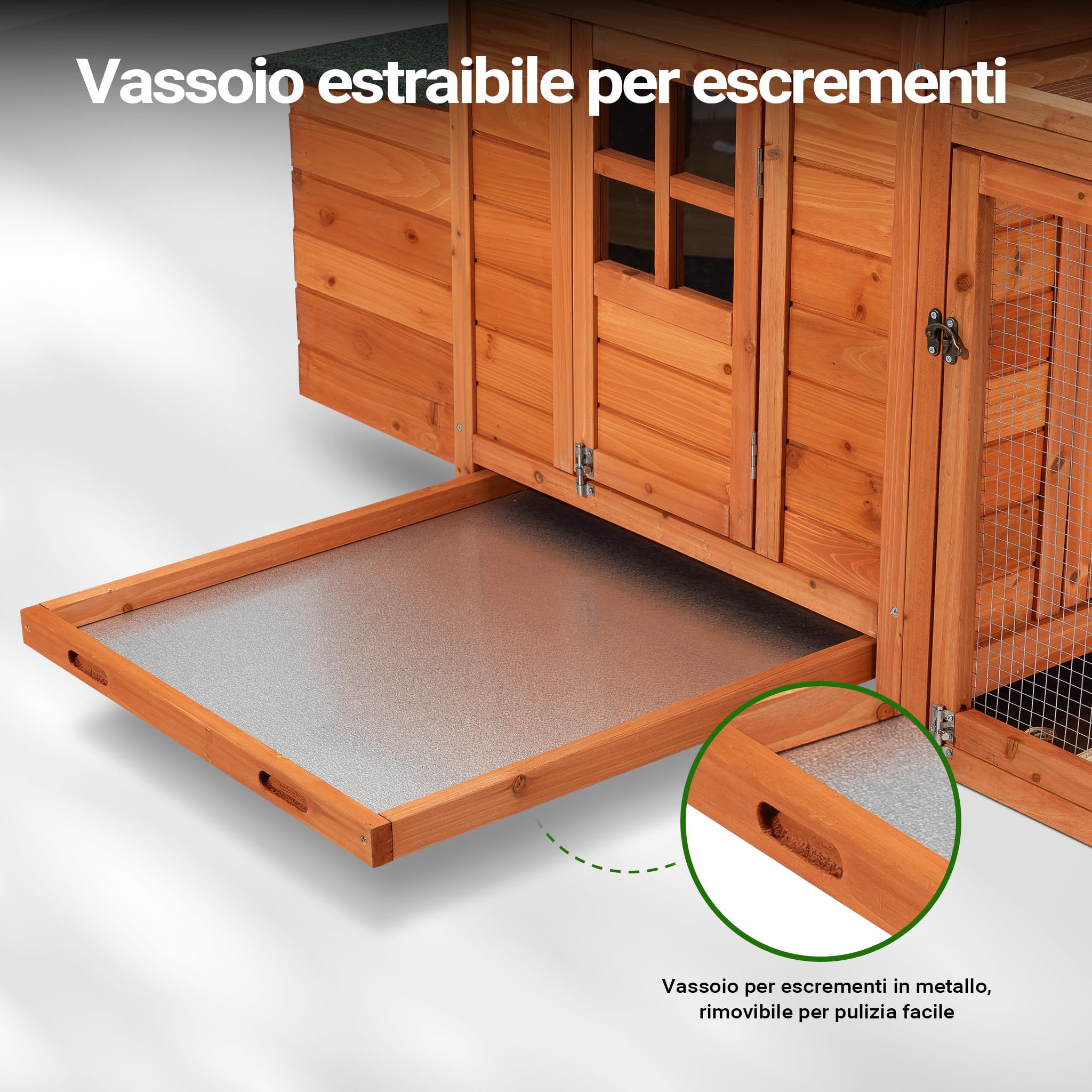Wiltec Conigliera Pollaio Legno Marrone con Recinto