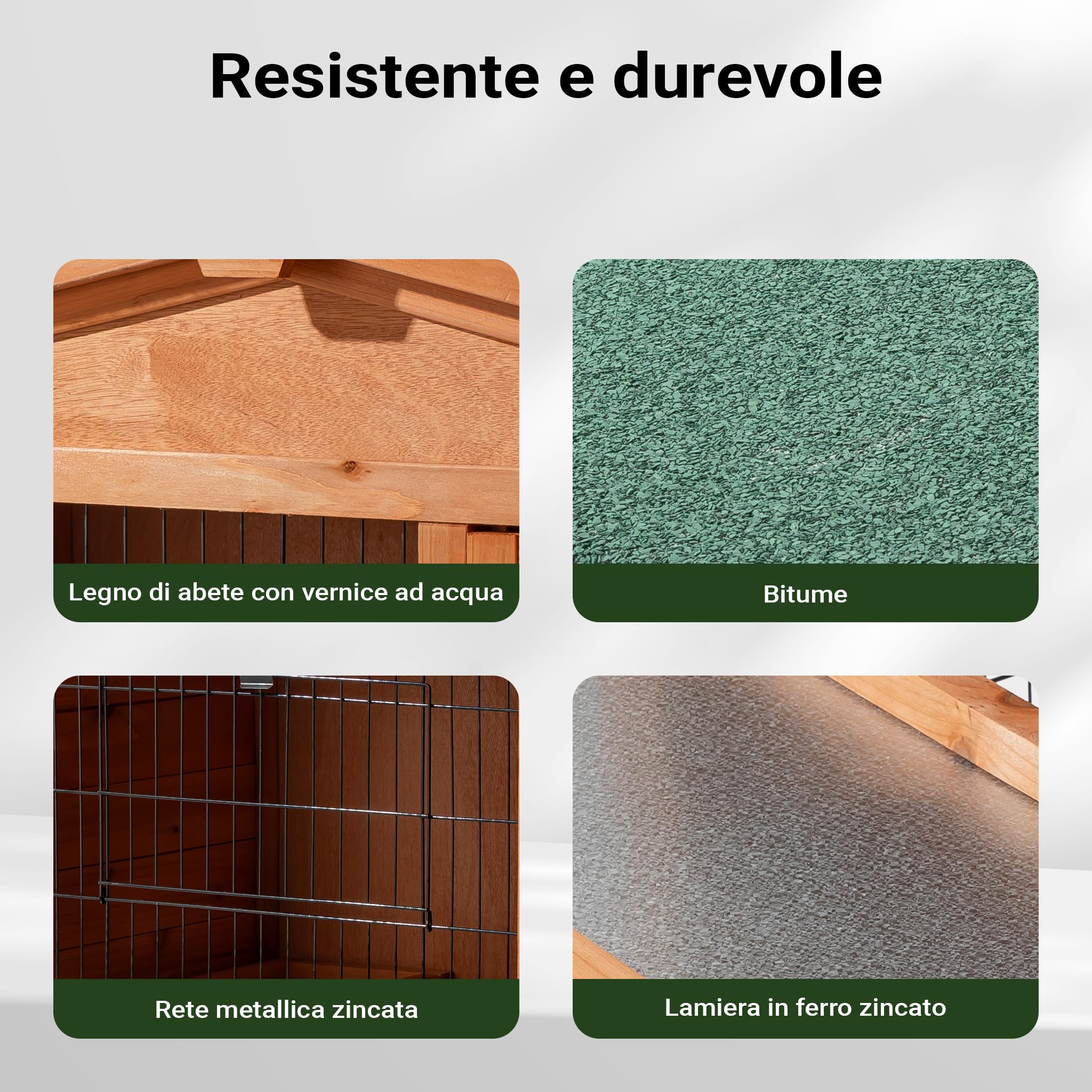 Wiltec Conigliera Legno 2 Livelli 87x54x100 cm Tetto Bitume