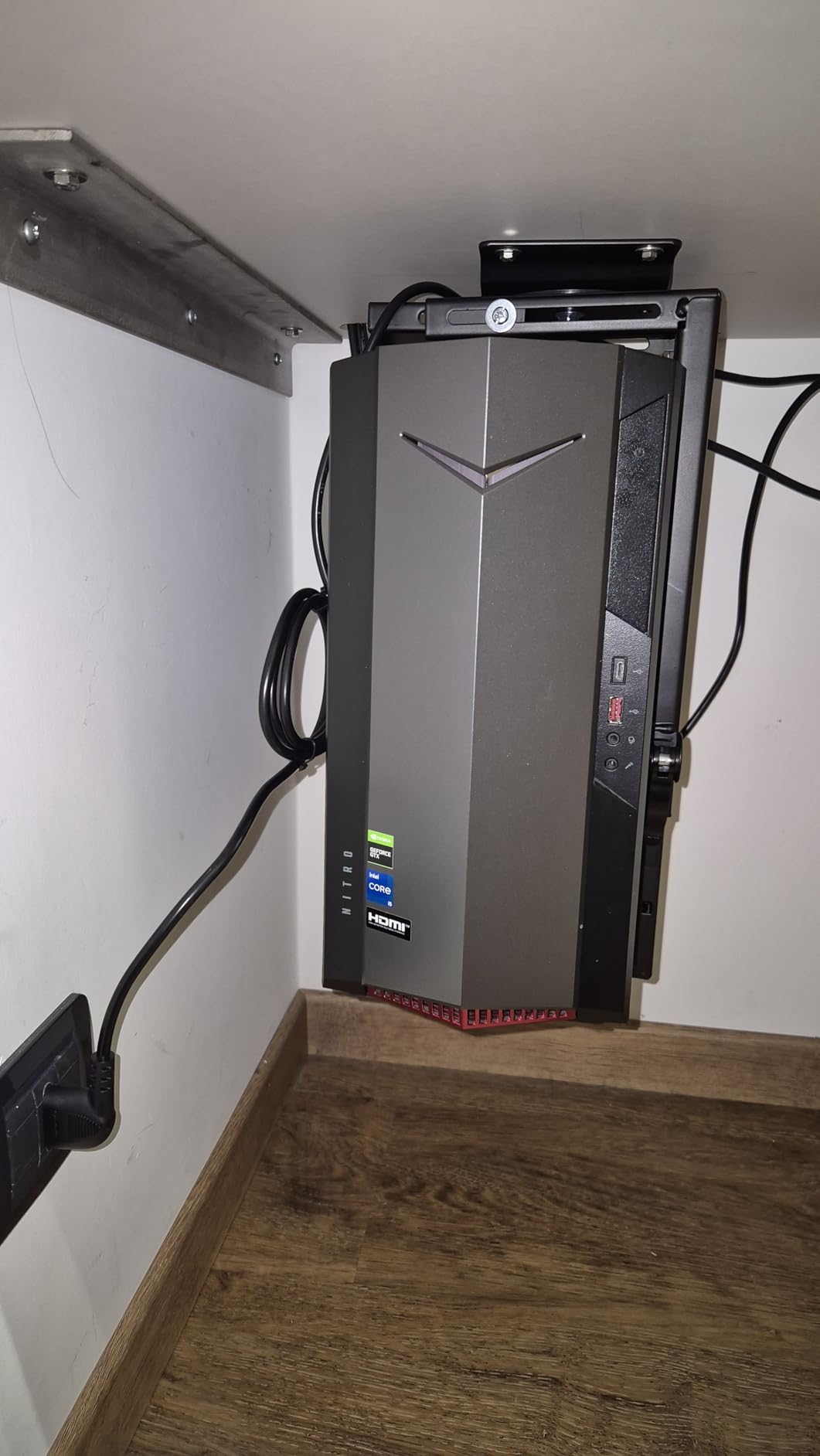 Wiltec Toboli Supporto PC Sotto Scrivania 10 kg Regolabile