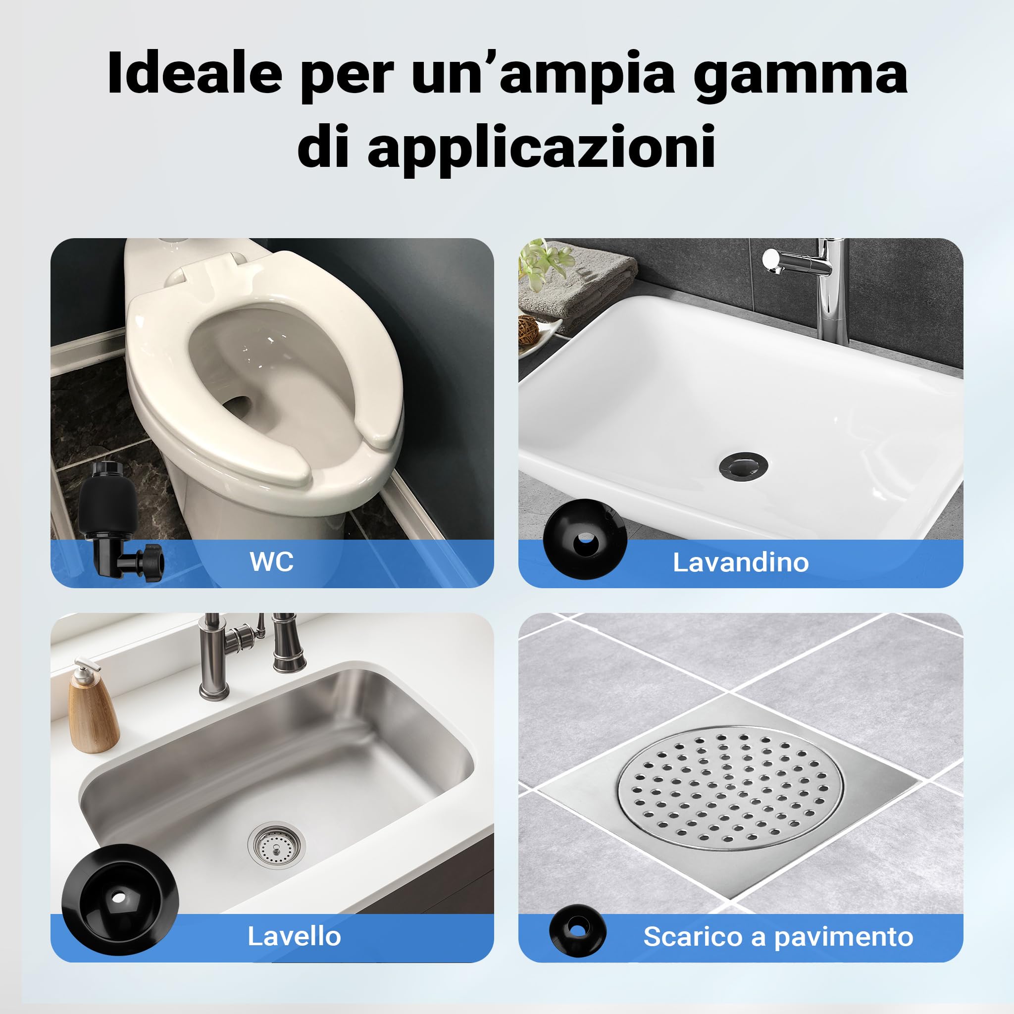 Wiltec Sturatubi ad aria compressa 1-8 bar inox con ugelli