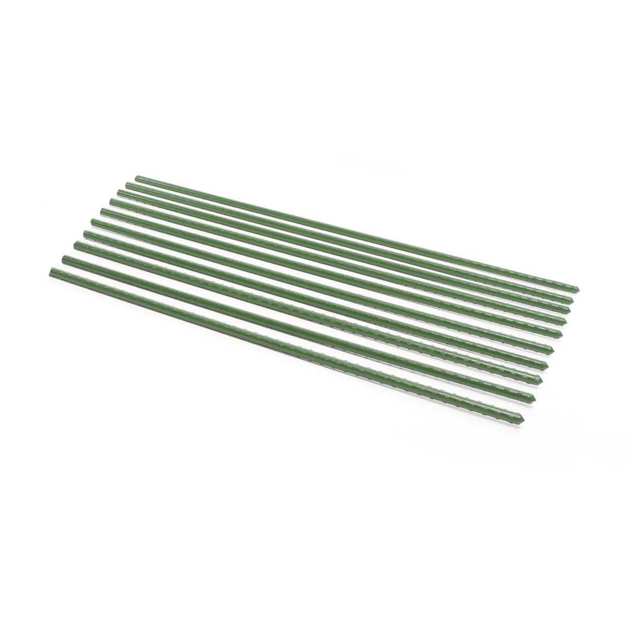 Wiltec Tutori per Piante 60cm Ø8mm Set 10pz Acciaio Verde