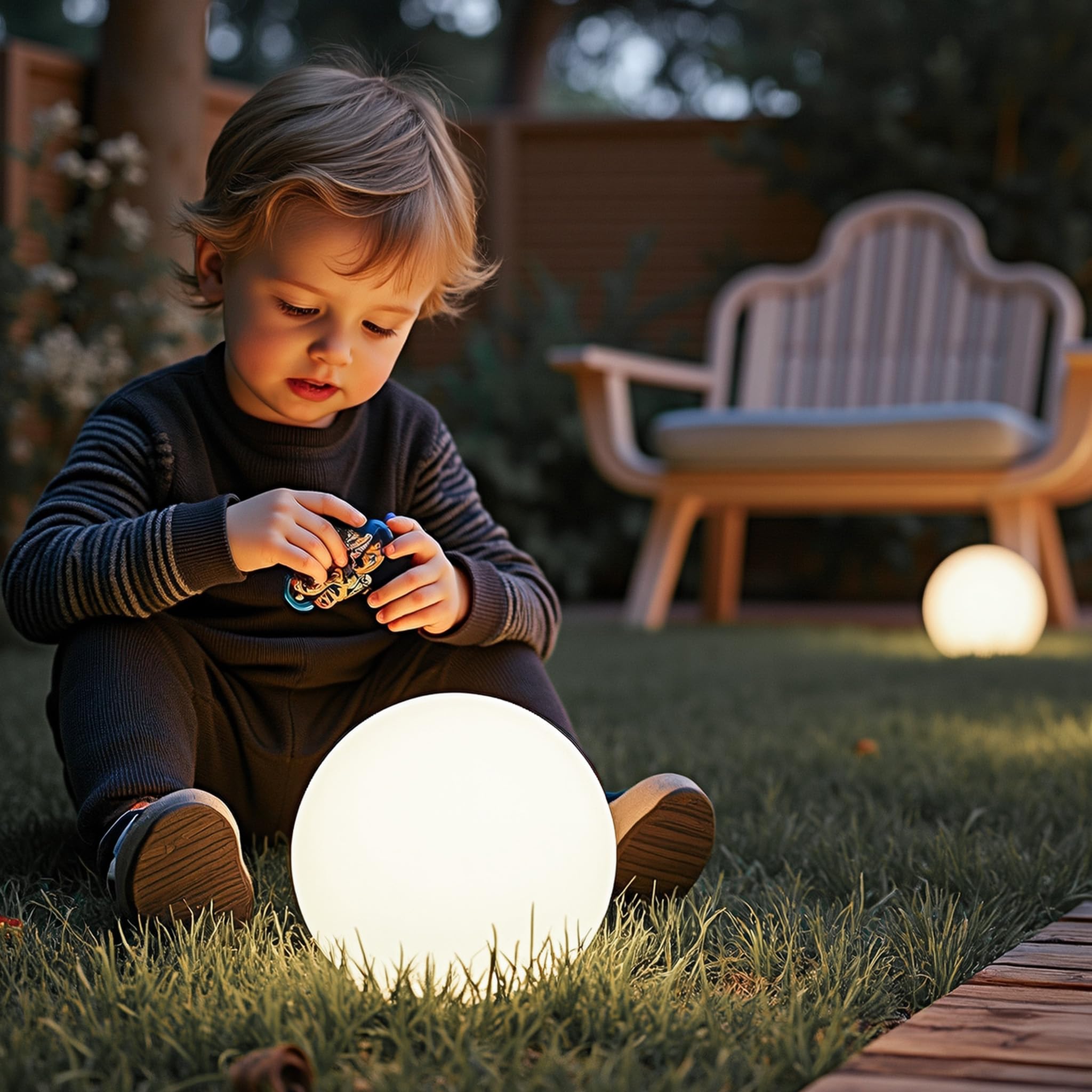 Wiltec Sfera Luminosa Esterno Ø30cm E27 con Picchetto IP44