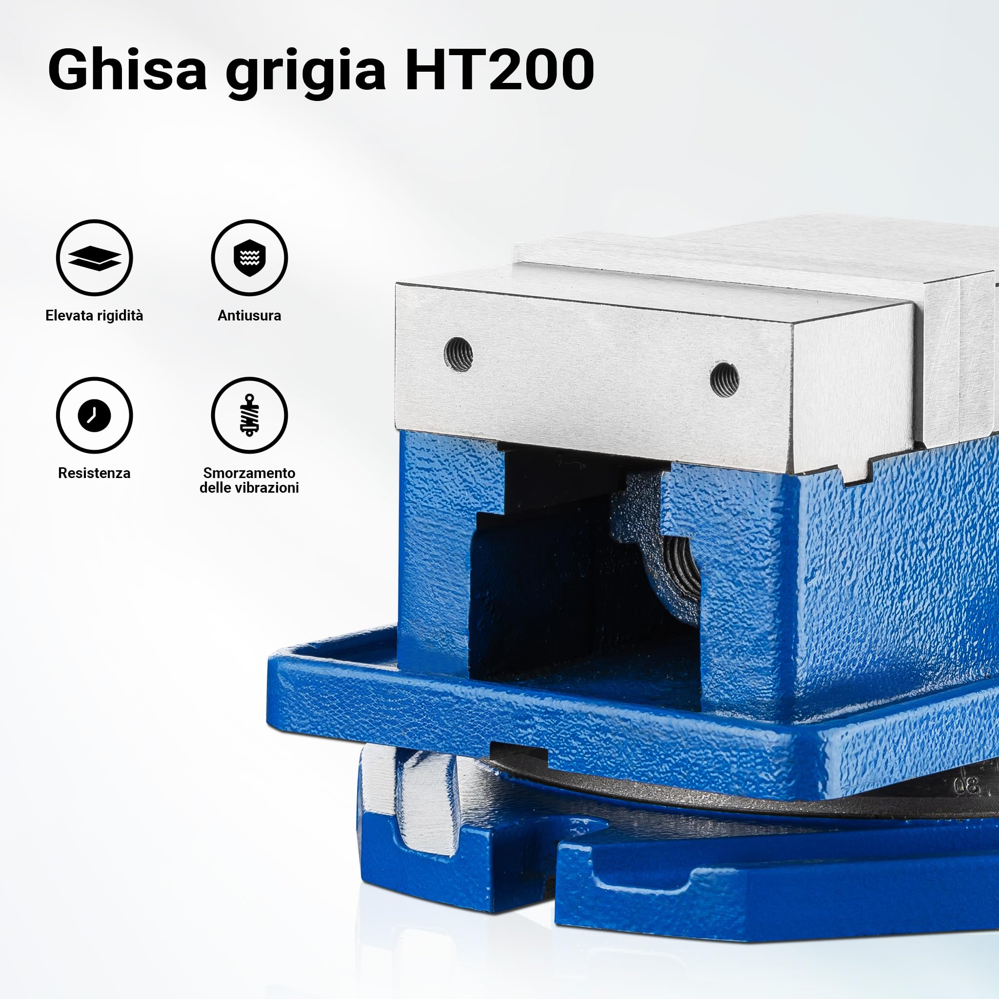 Wiltec Morsa Precisione 100 mm Base Girevole 360°