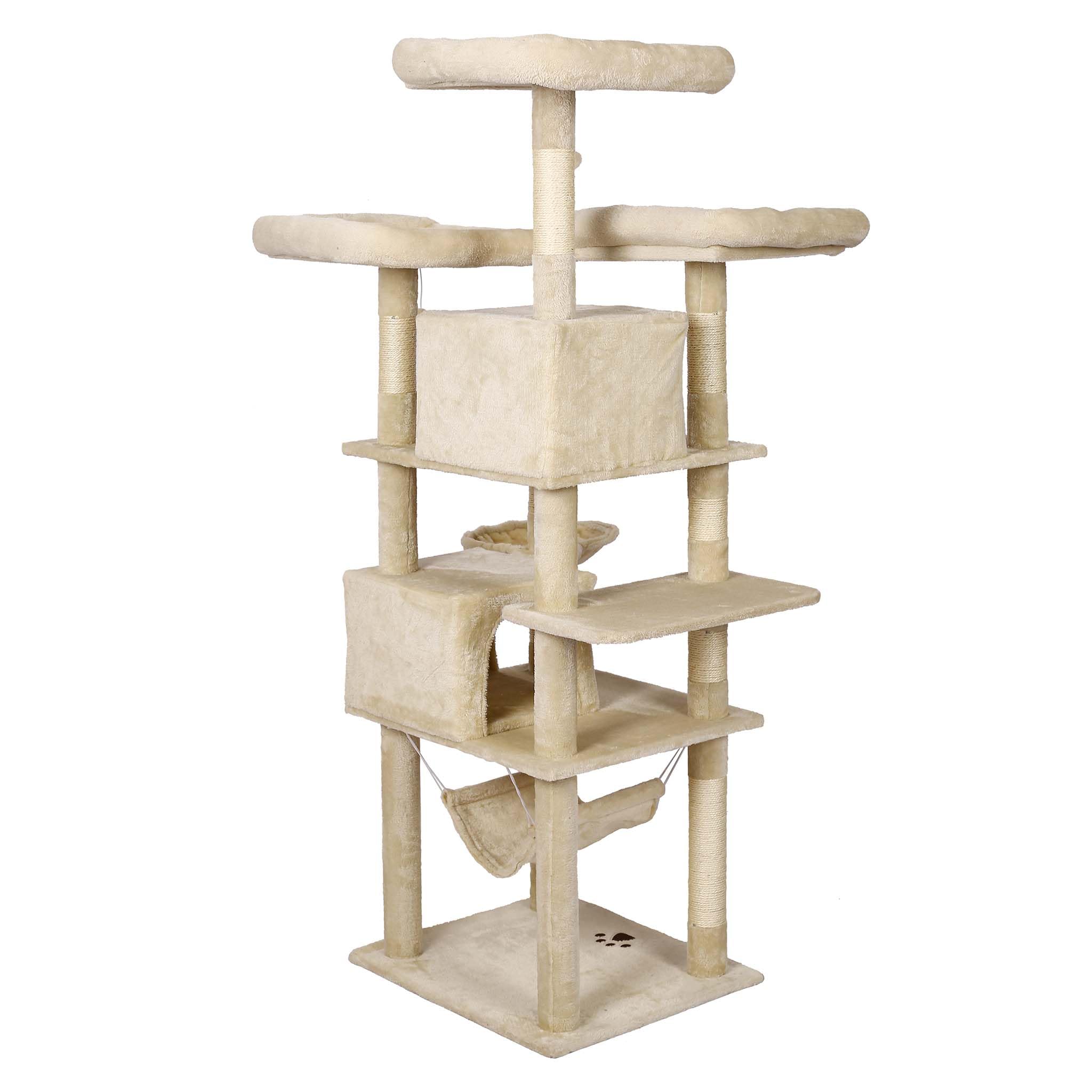 Wiltec Albero tiragraffi beige 172 cm 2 cuccette