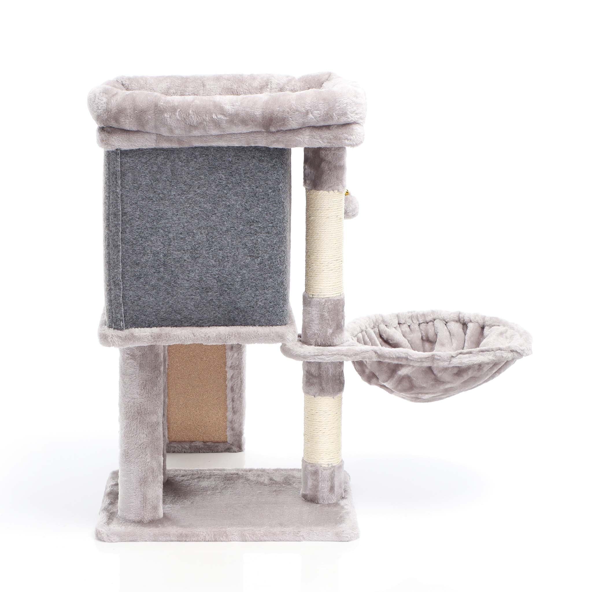 Fudajo Albero Tiragraffi 71,5 cm Tiragraffi Grigio con Casetta