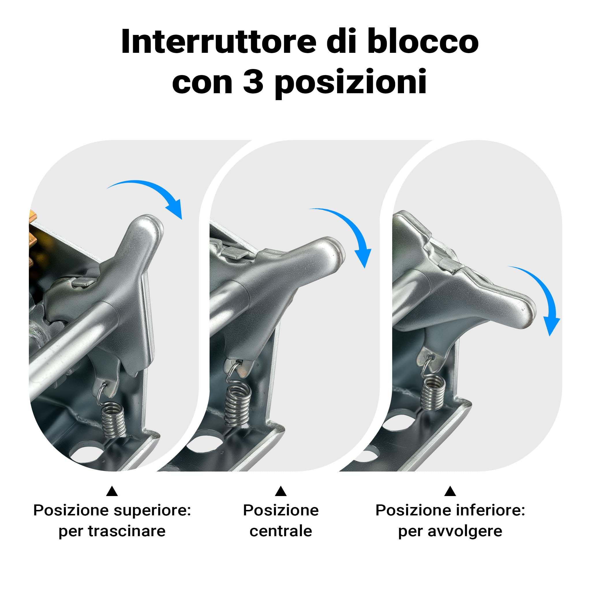 Wiltec Verricello manuale 350 kg fune 10 m argano