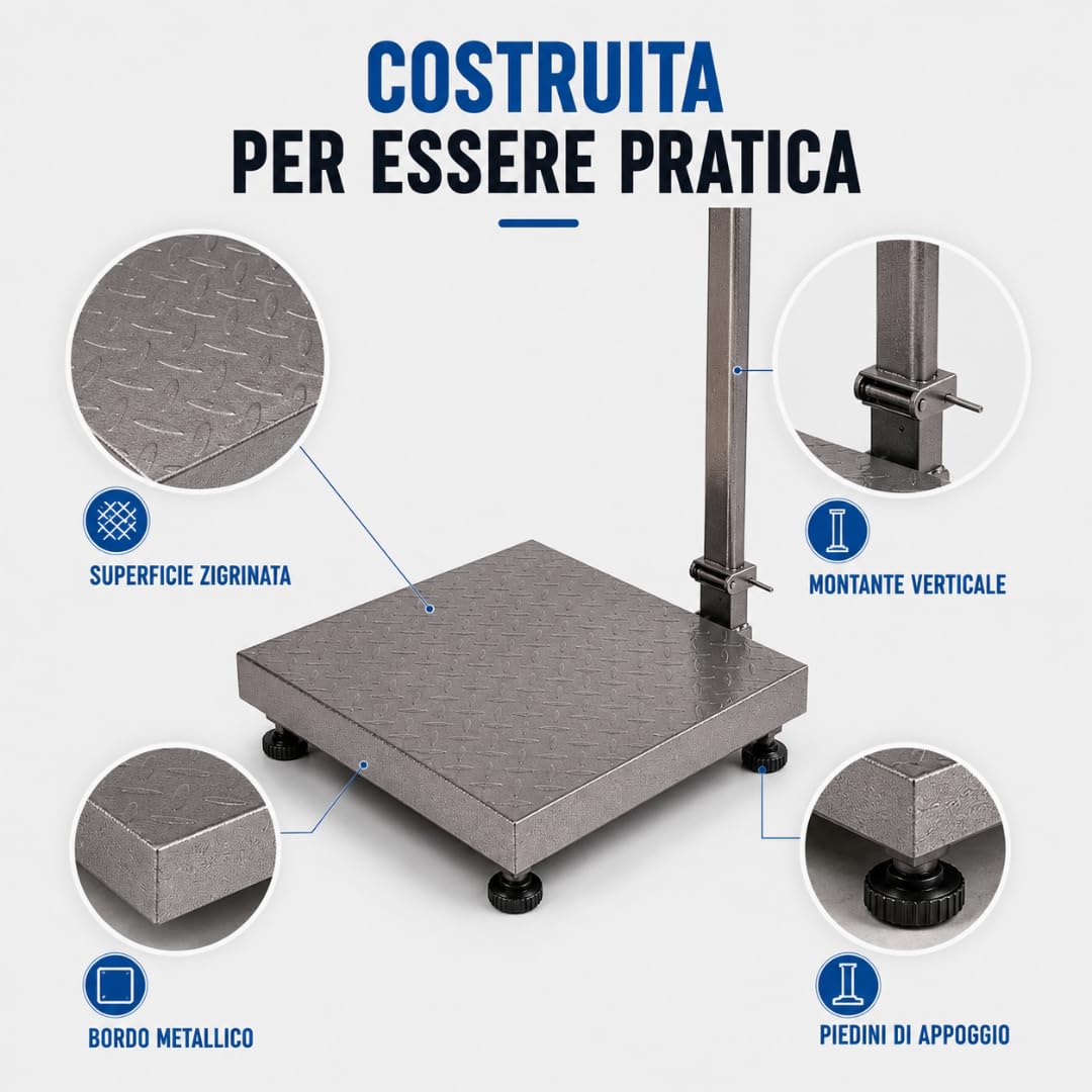 De Rosa Shop bilancia digitale 300 kg display ricaricabile