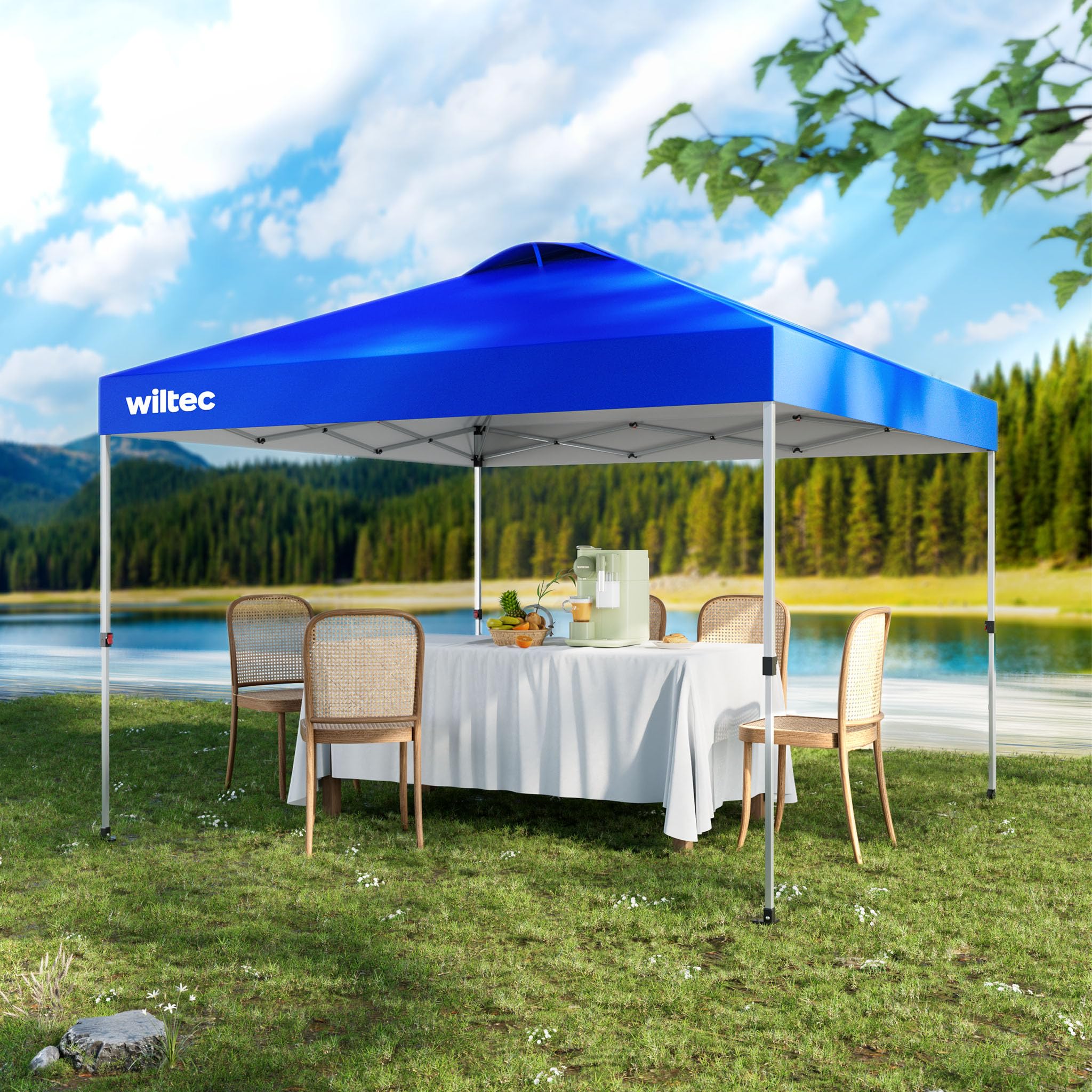Wiltec Gazebo Pop-Up 3x3 m Blu Impermeabile