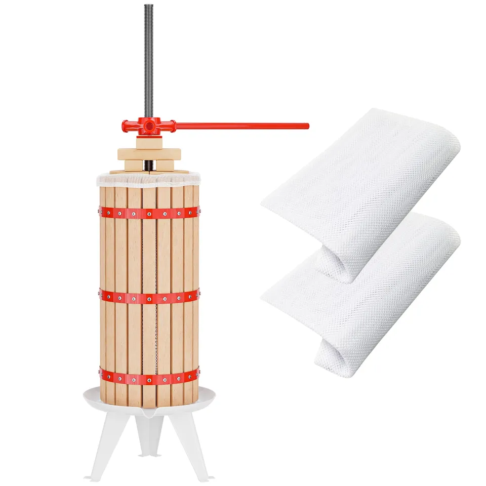 Wiltec Torchio Frutta 30 Litri Gabbia Legno con 3 Sacchi