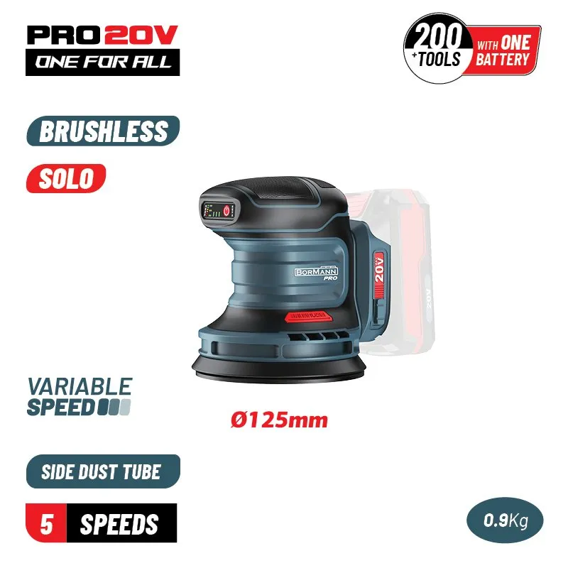Bormann Pro BBP5413 Levigatrice Orbitale 20V 125mm Solo
