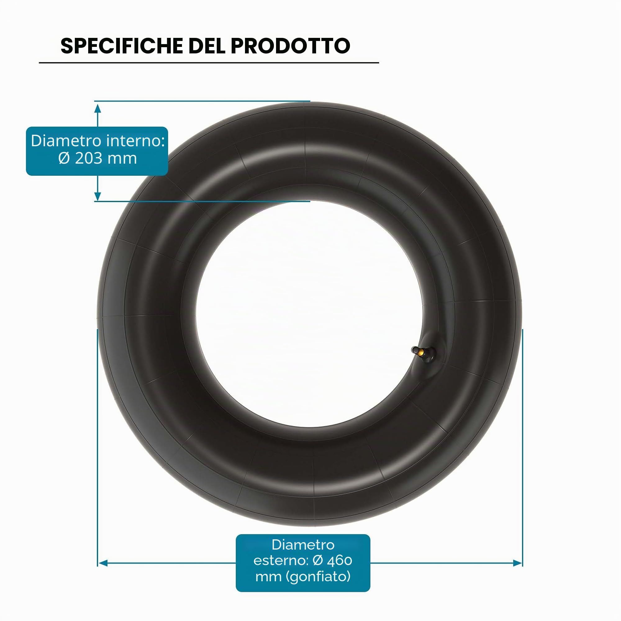 Wiltec 18x8.50-8 camere d'aria trattorino 2 pz valvola angolo
