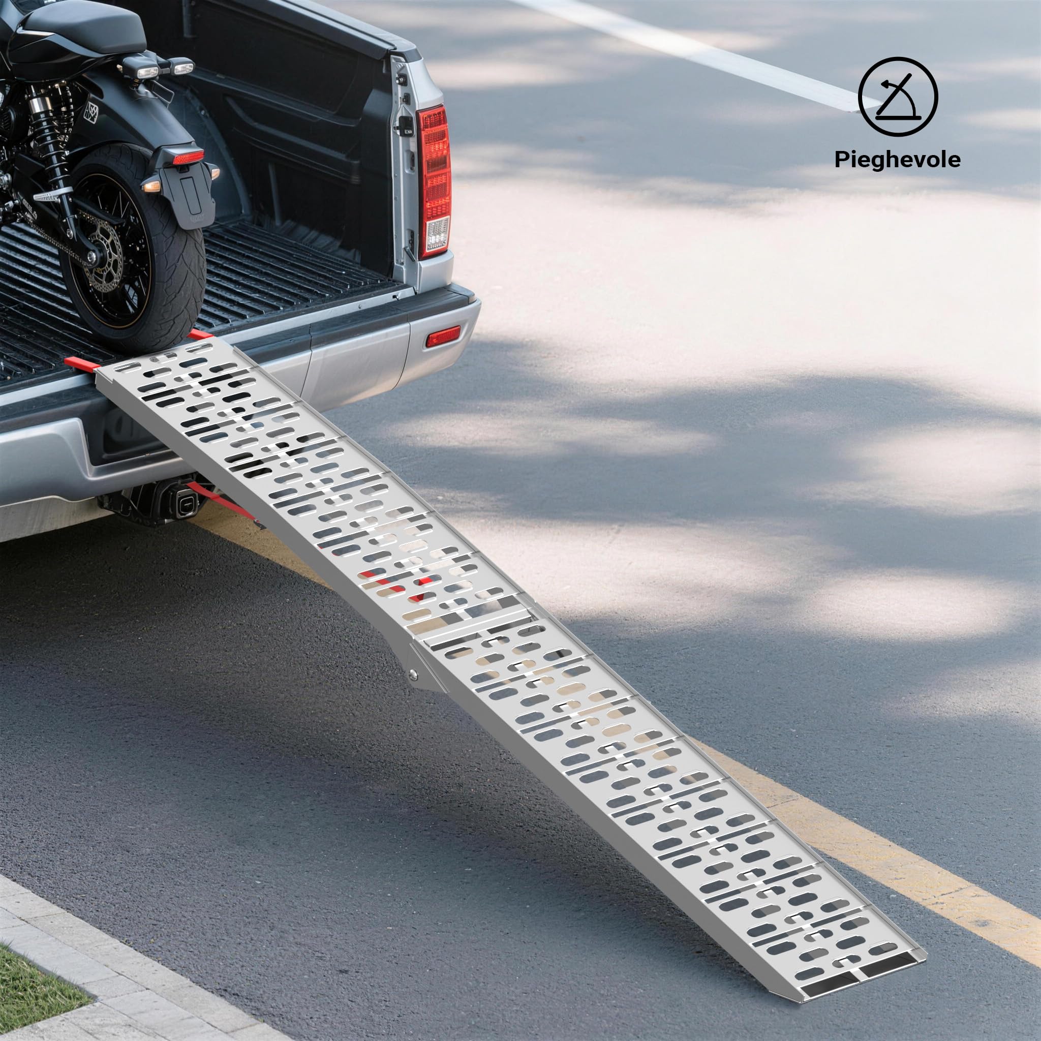 Wiltec Rampa di Carico 223 cm 340 kg Alluminio Pieghevole