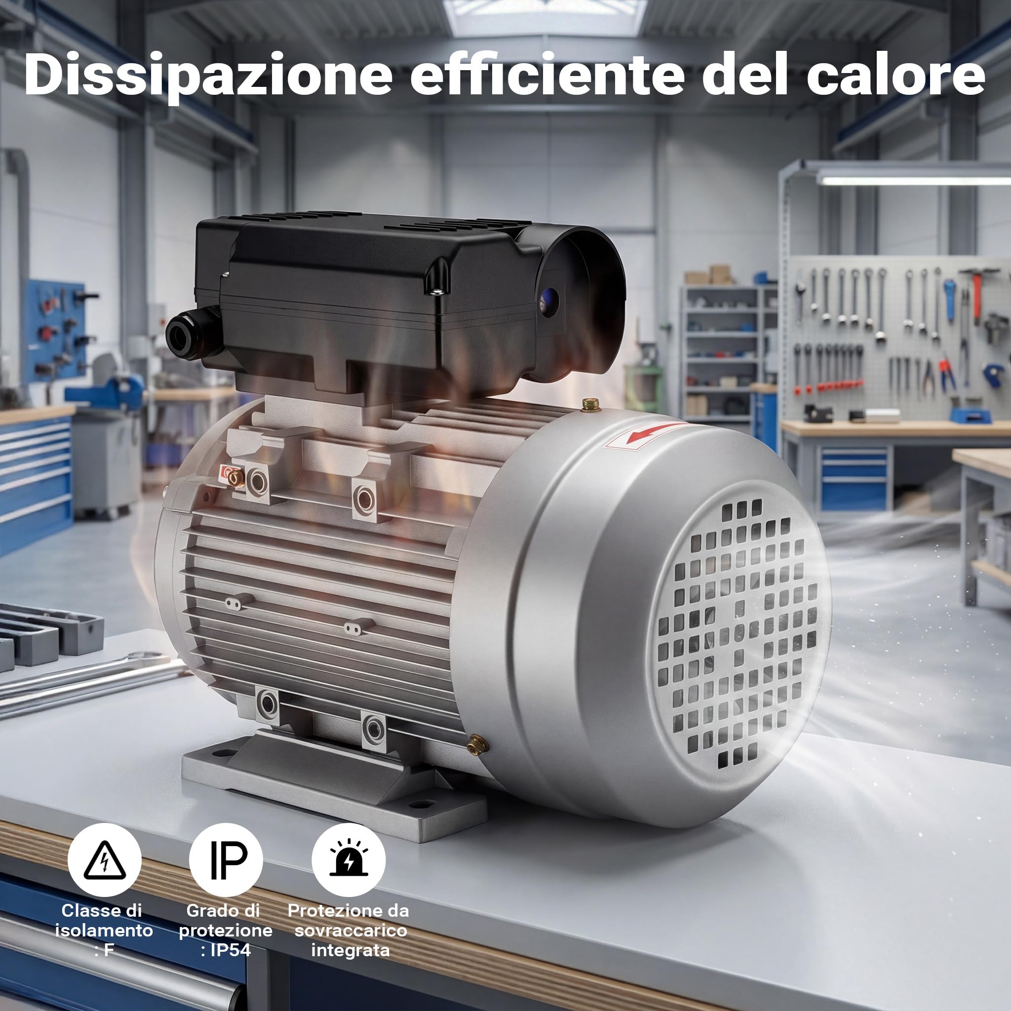 Wiltec Motore Elettrico Monofase 2,2kW 230V Alluminio 2850 giri