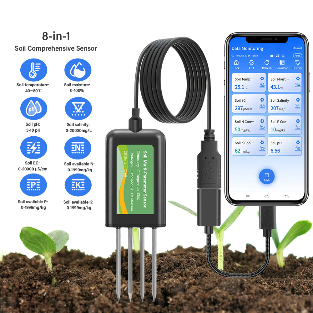 Tilswall Tester Terreno NPK 8-in-1 IP68 con App