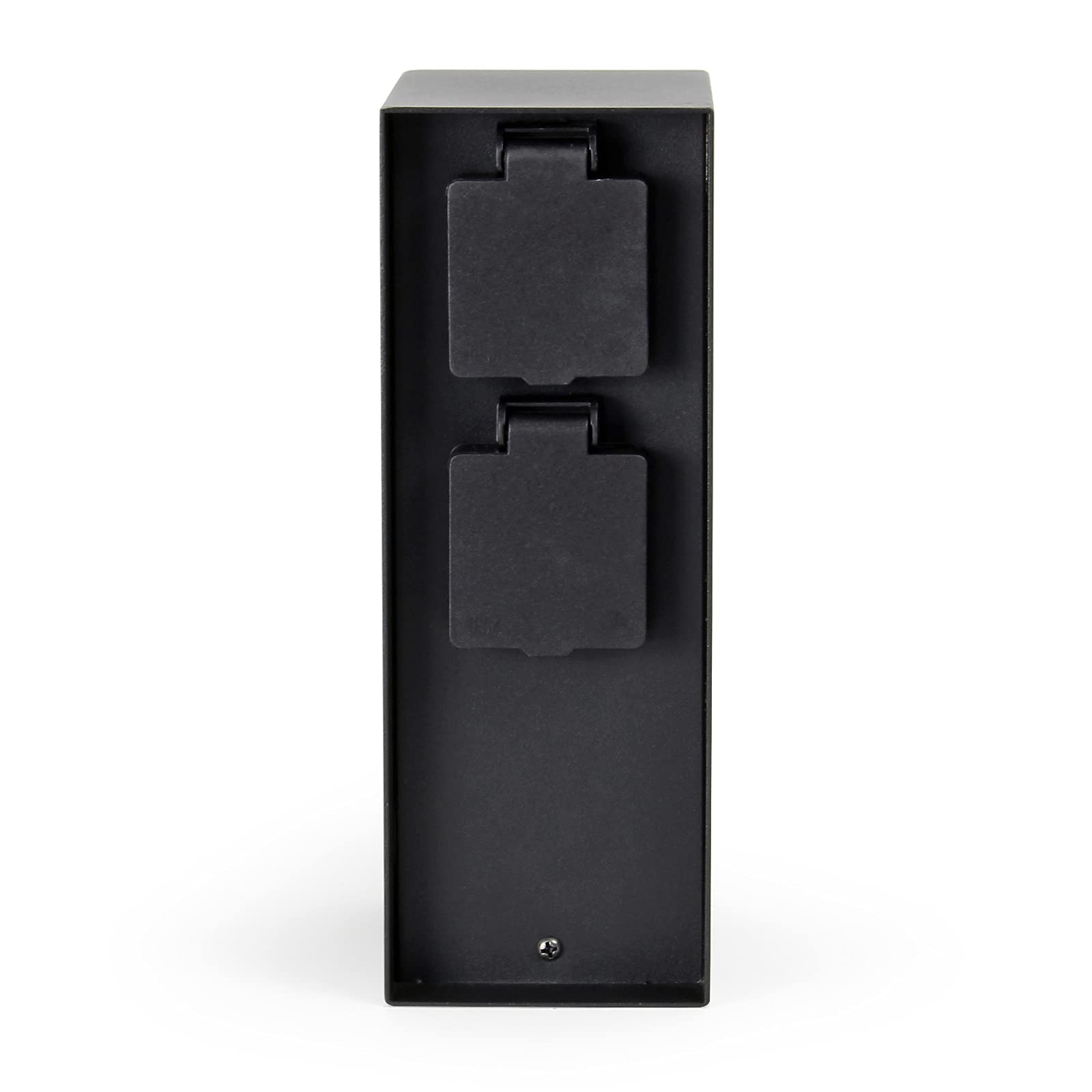 Wiltec Colonna Presa da Giardino 2 prese IP44 con timer nera