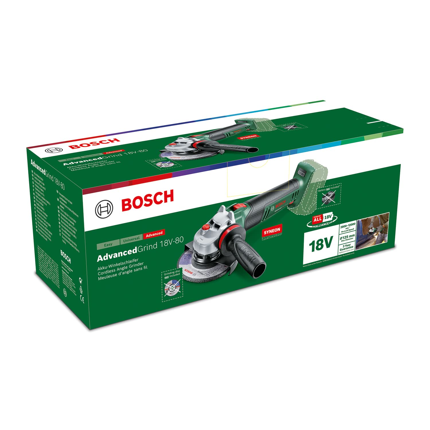 Bosch AdvancedGrind 18V-80 smerigliatrice angolare senza batteria 125 mm