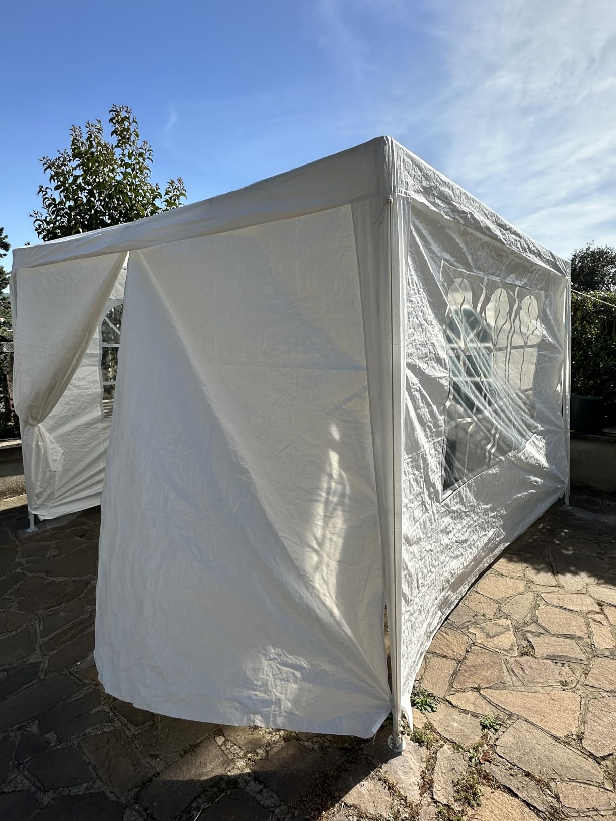 Wiltec Gazebo Blu 3x3m con Pareti Laterali Protezione UV50+