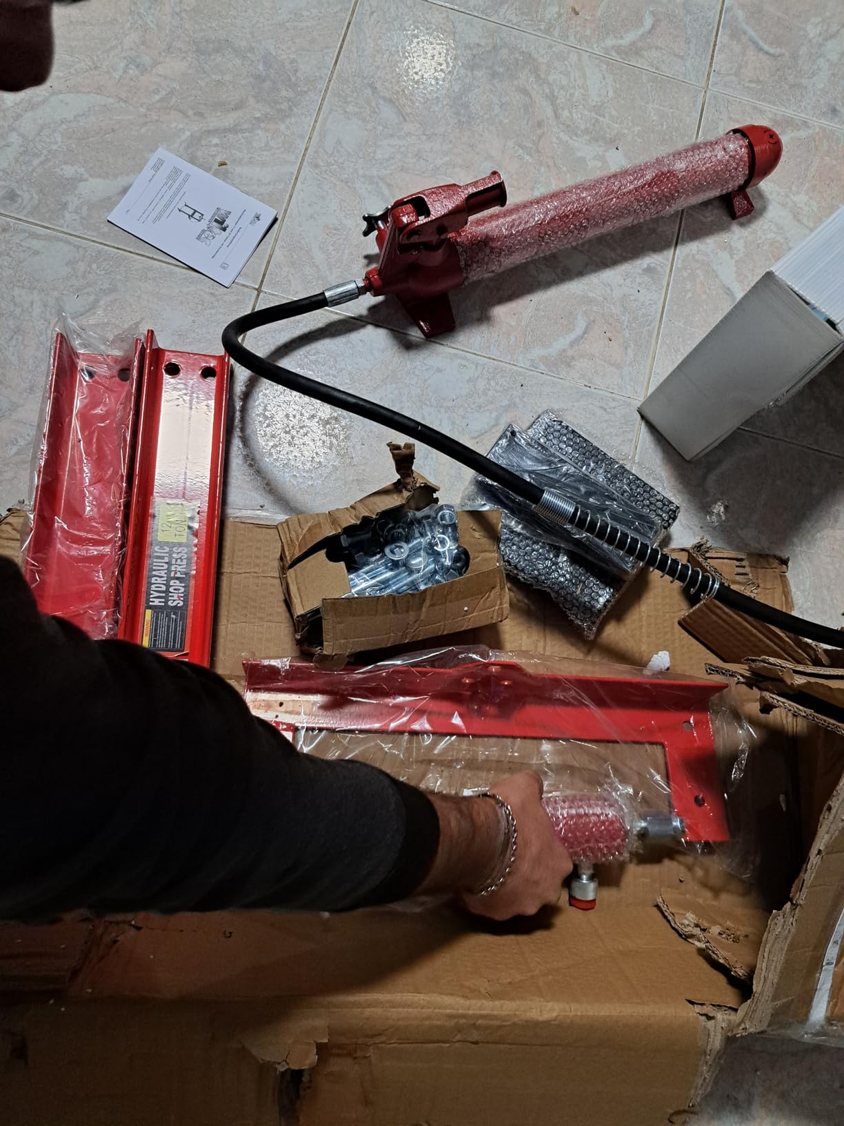 Wiltec pressa idraulica officina 12t con manometro