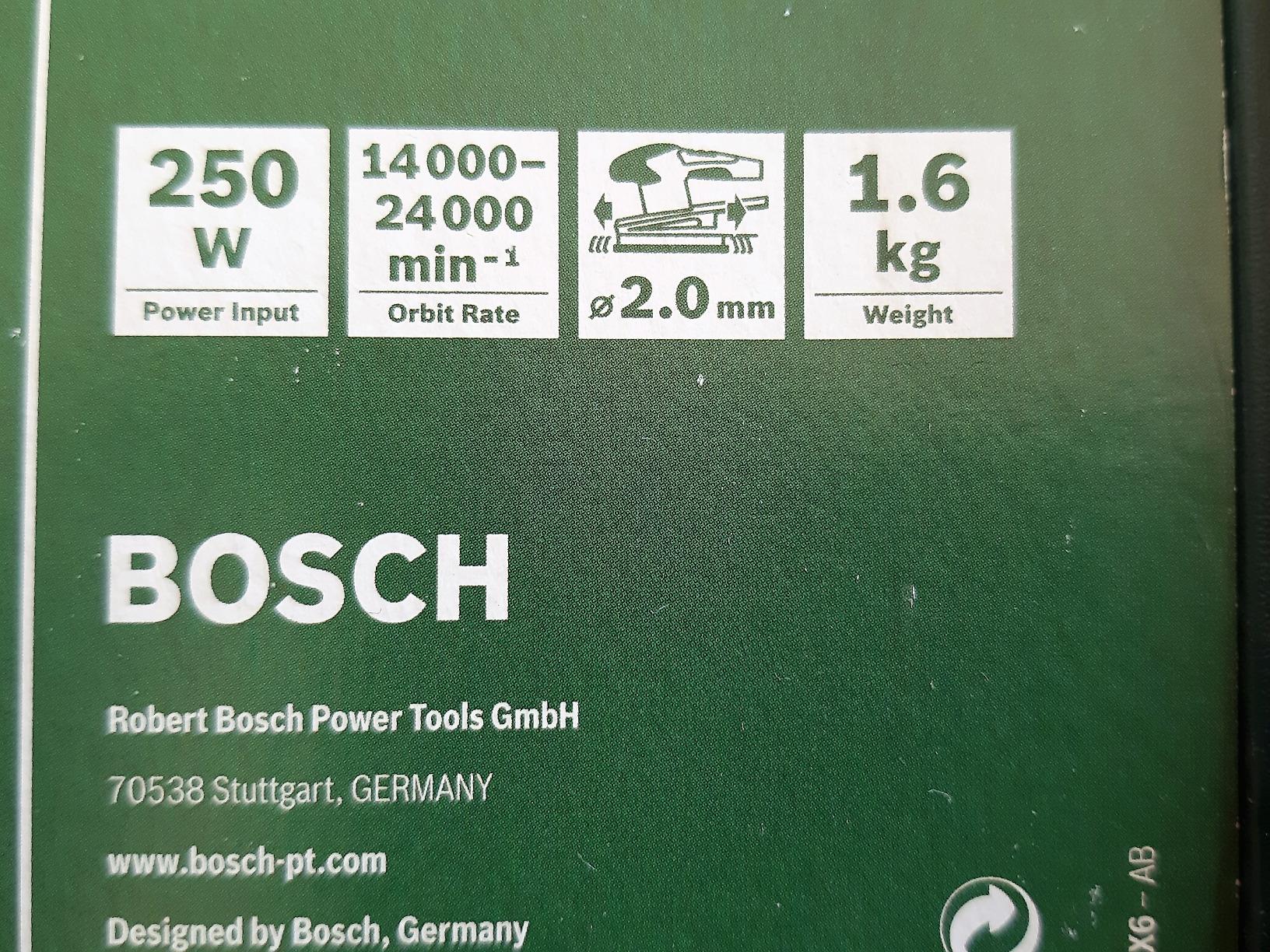 Bosch PSS 250 AE levigatrice orbitale 250W con valigetta