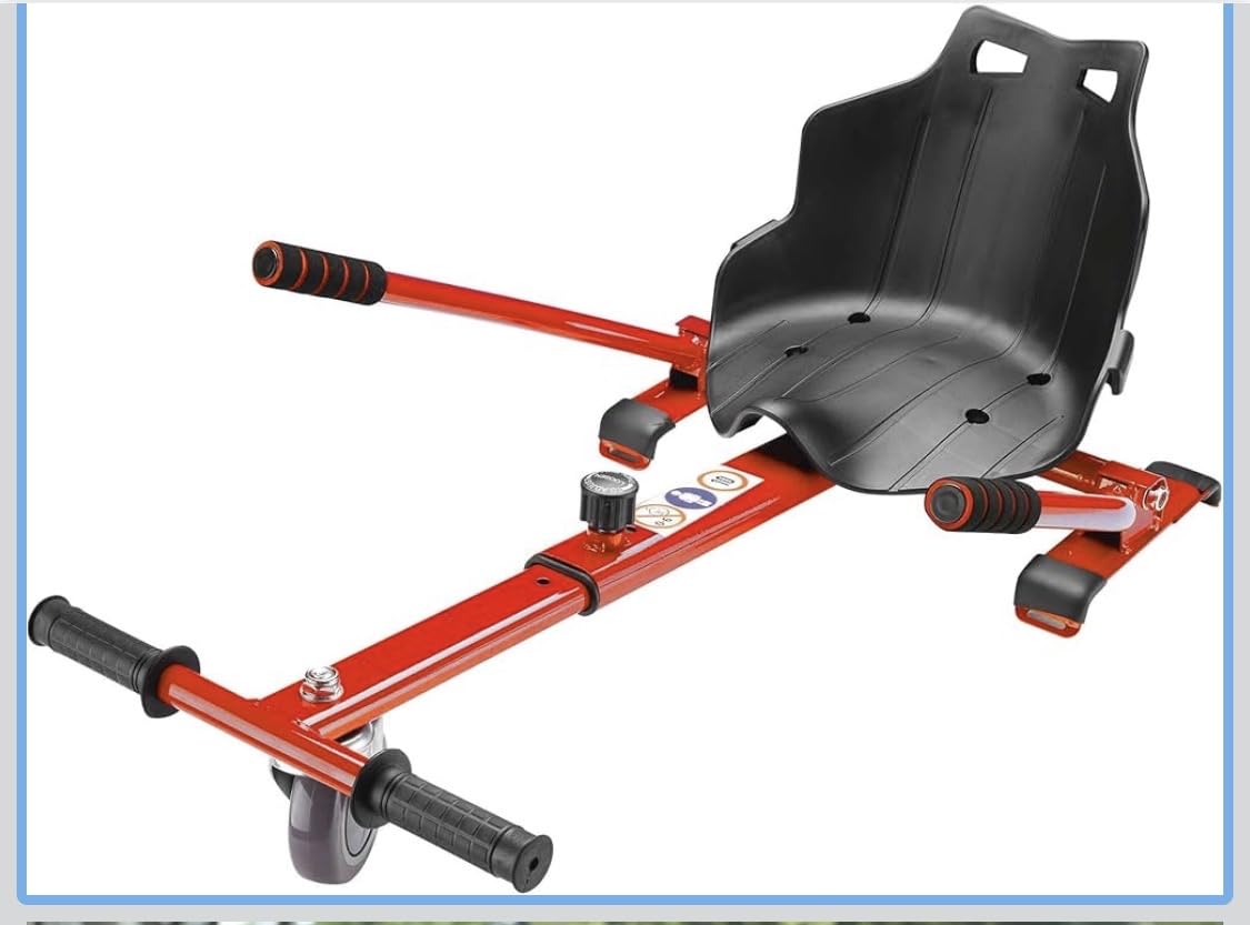 Wiltec Sedile Hoverboard Rosso 120 kg Regolabile Kart