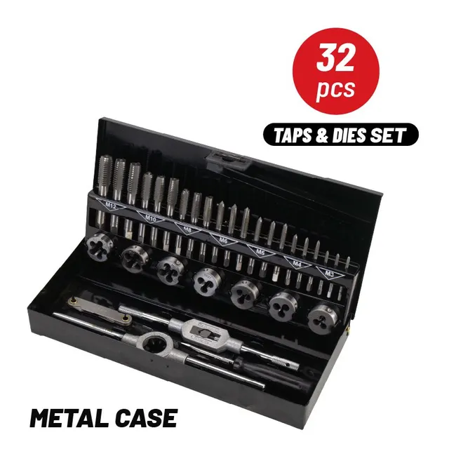 Bormann Set 32pz Maschi e Filiere M3-M12 metallo
