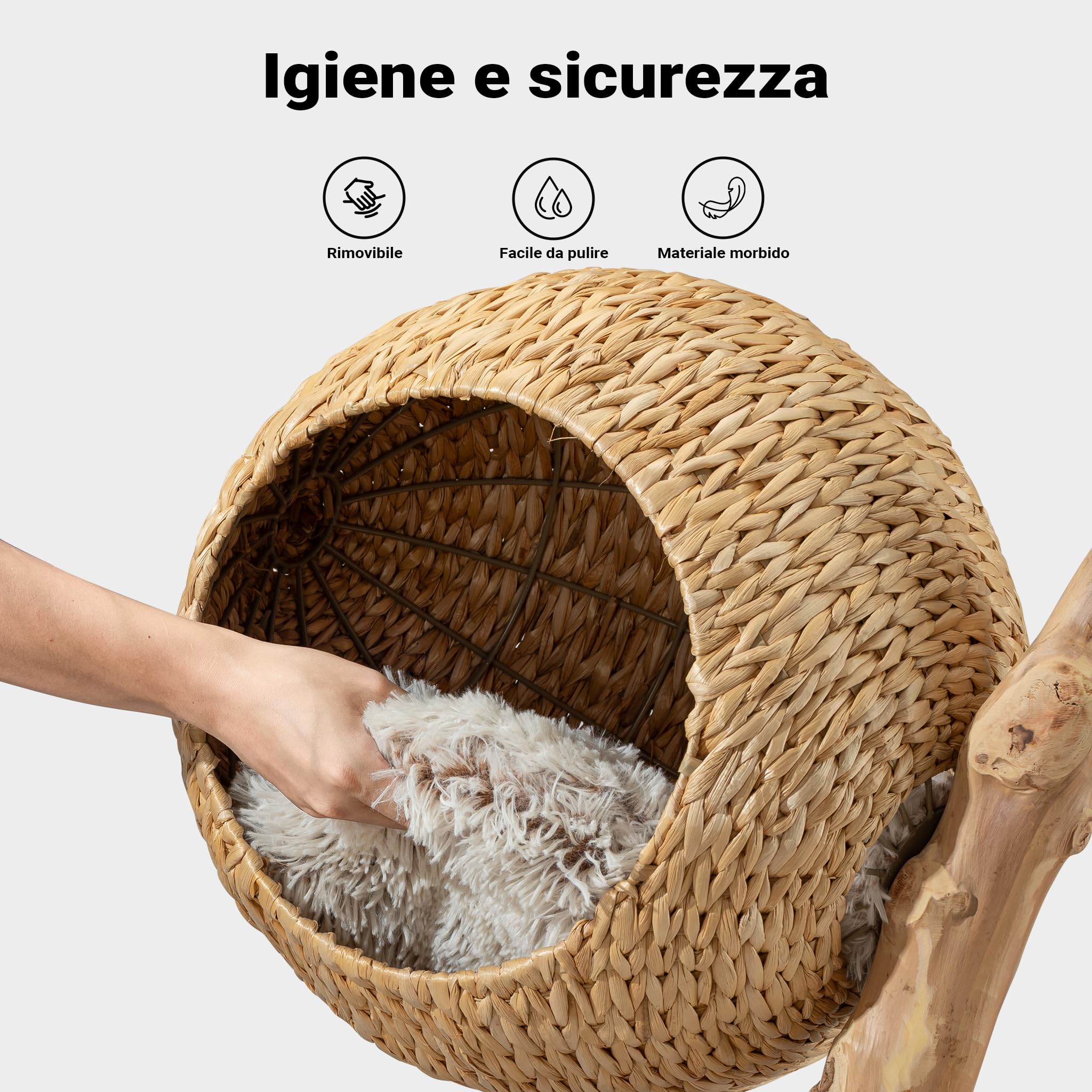 Fudajo Albero Tiragraffi Rami 83 cm Cestino Peluche