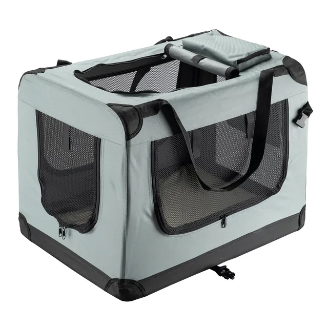 Fudajo trasportino pieghevole L 70x52x50 cm grigio tessuto