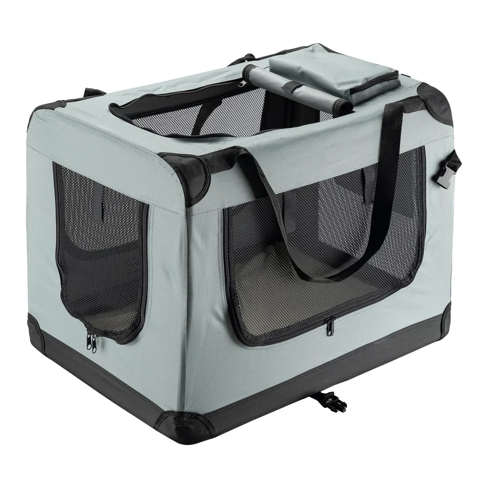 Fudajo trasportino pieghevole L 70x52x50 cm grigio tessuto