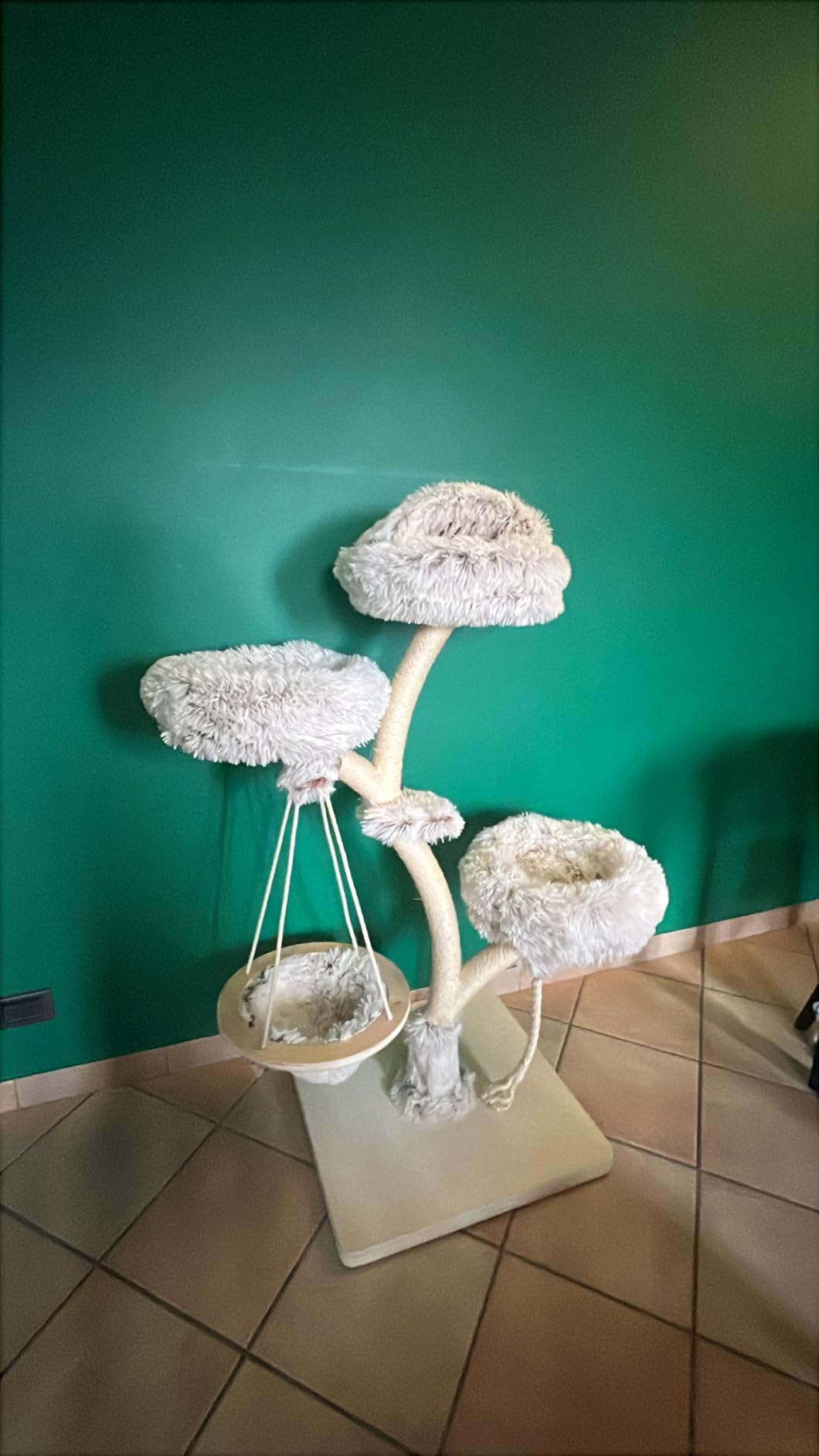 Fudajo Albero Tiragraffi Gatti 125 cm Beige 3 Piattaforme