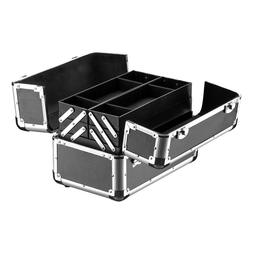 Wiltec Cassetta Attrezzi Alluminio Vuota 35,5 cm con Chiave