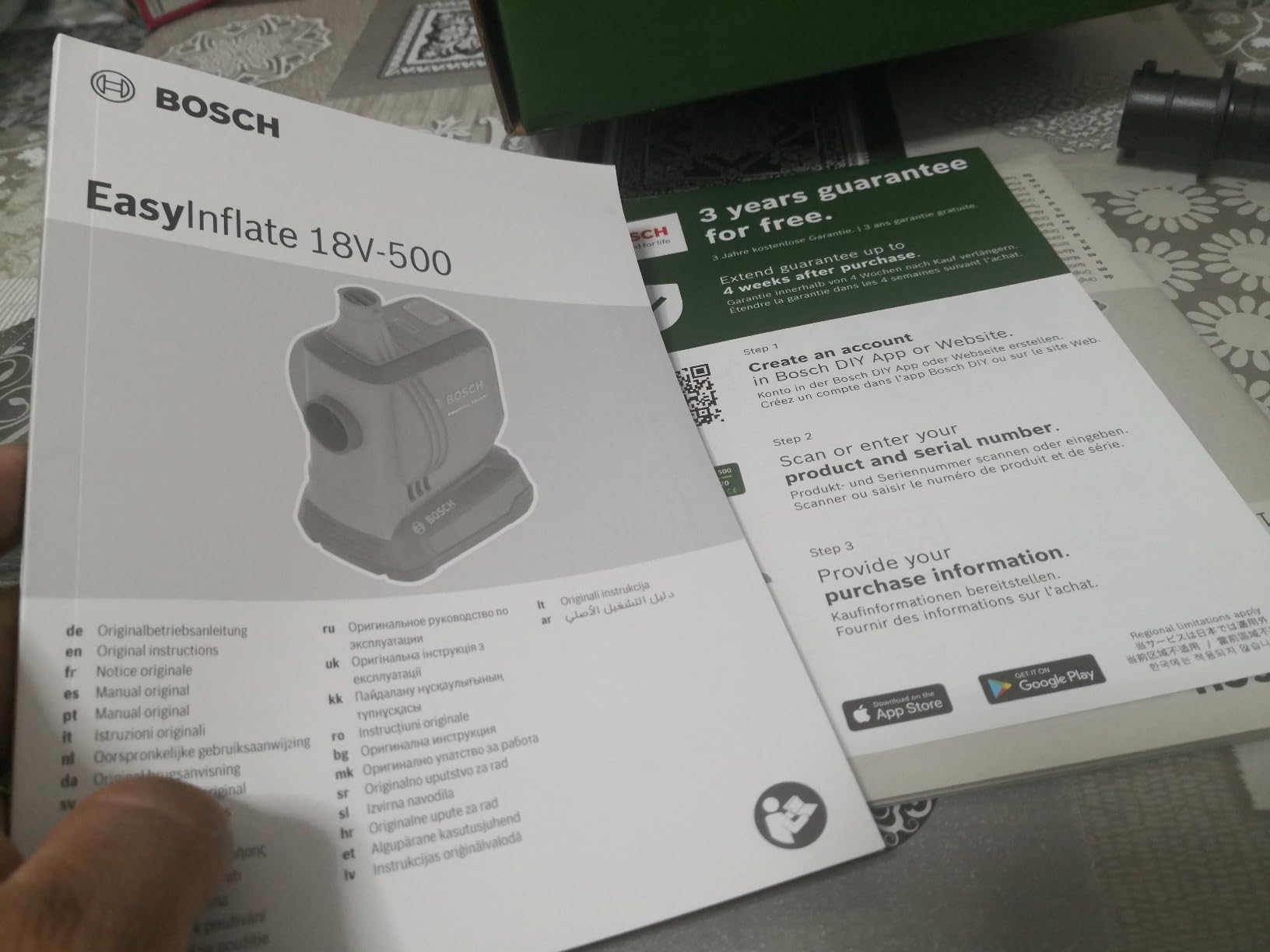 Bosch EasyInflate 18V-500 pompa aria batteria 2,0 Ah