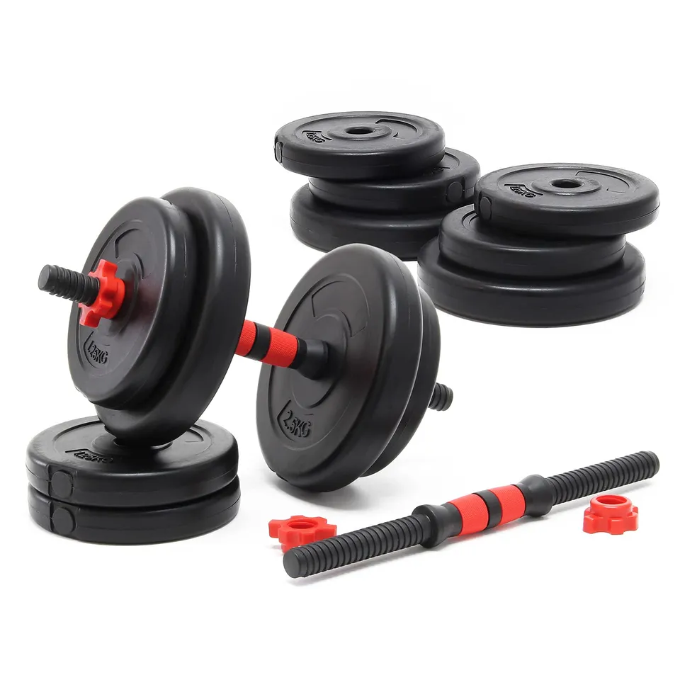 Luxtri set manubri componibili 20 kg 12 dischi cemento