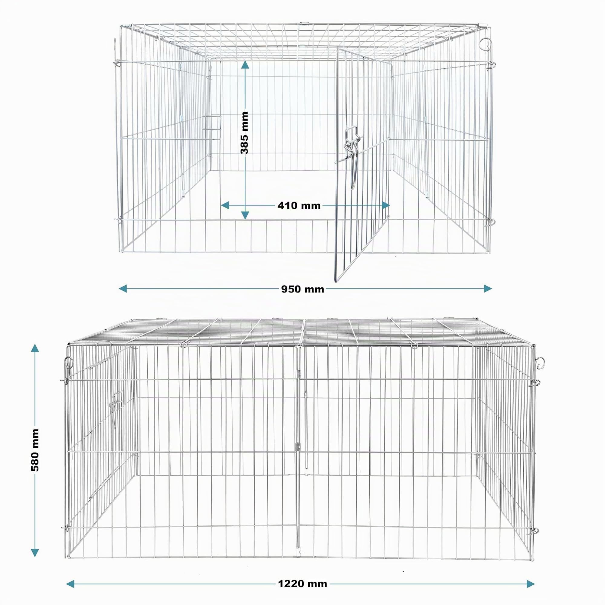 Wiltec Recinto Piccoli Animali 122x95 cm con telo parasole