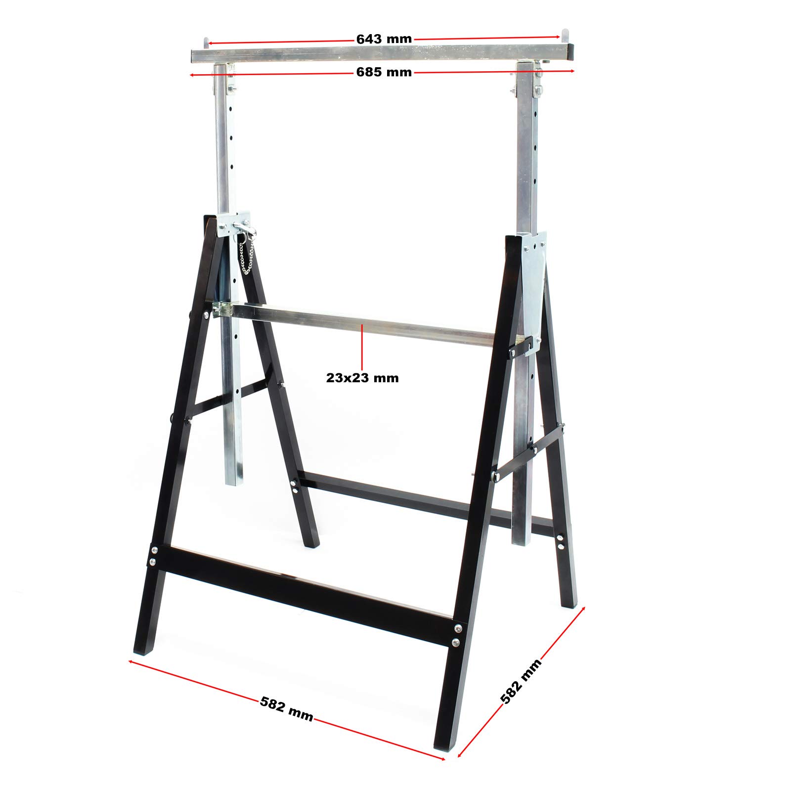 Wiltec Cavalletti Ponteggi Telescopici 80-130 cm 200 kg 2 pezzi