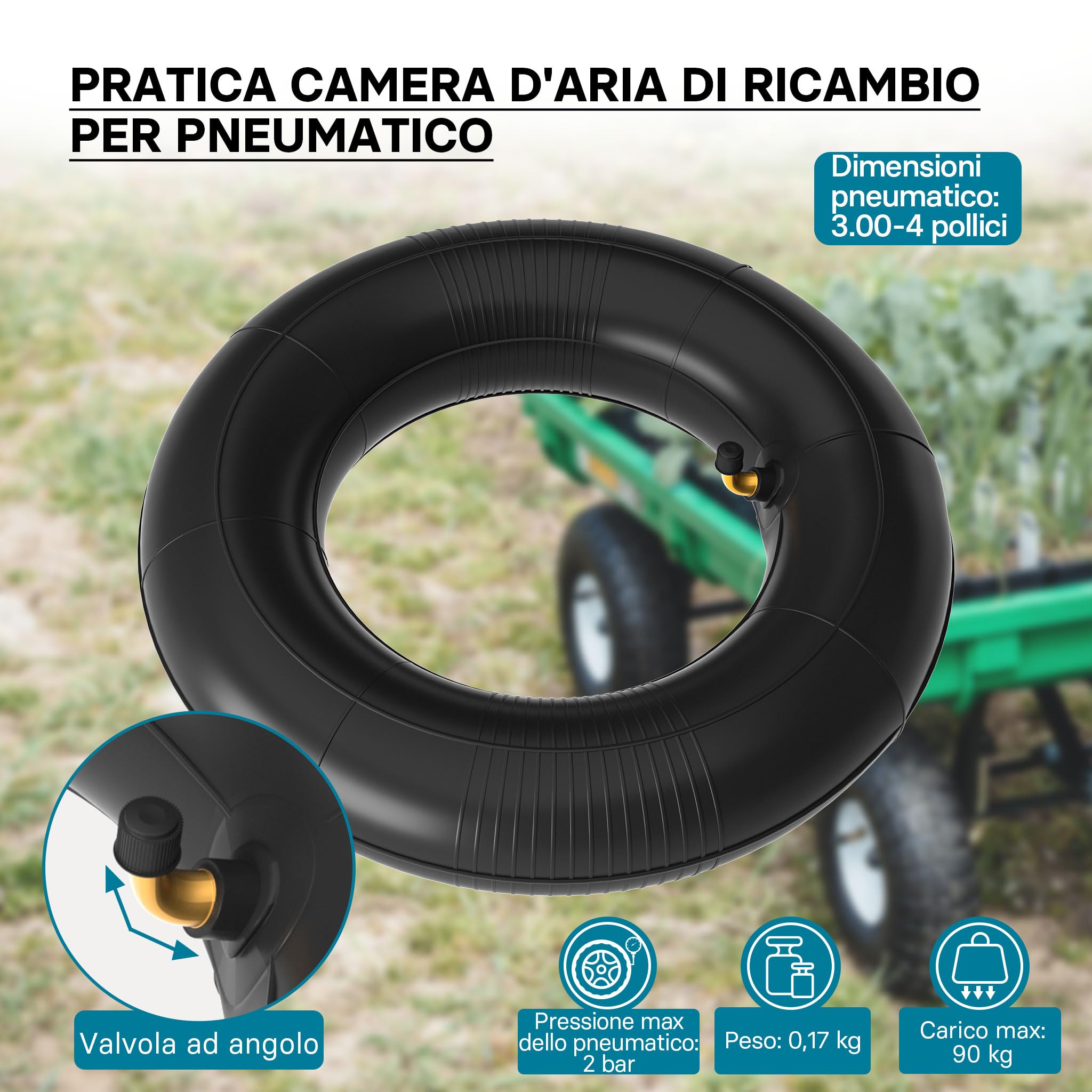 Wiltec Camera d'Aria 3.00/3.50-4 TR87 per Carriola