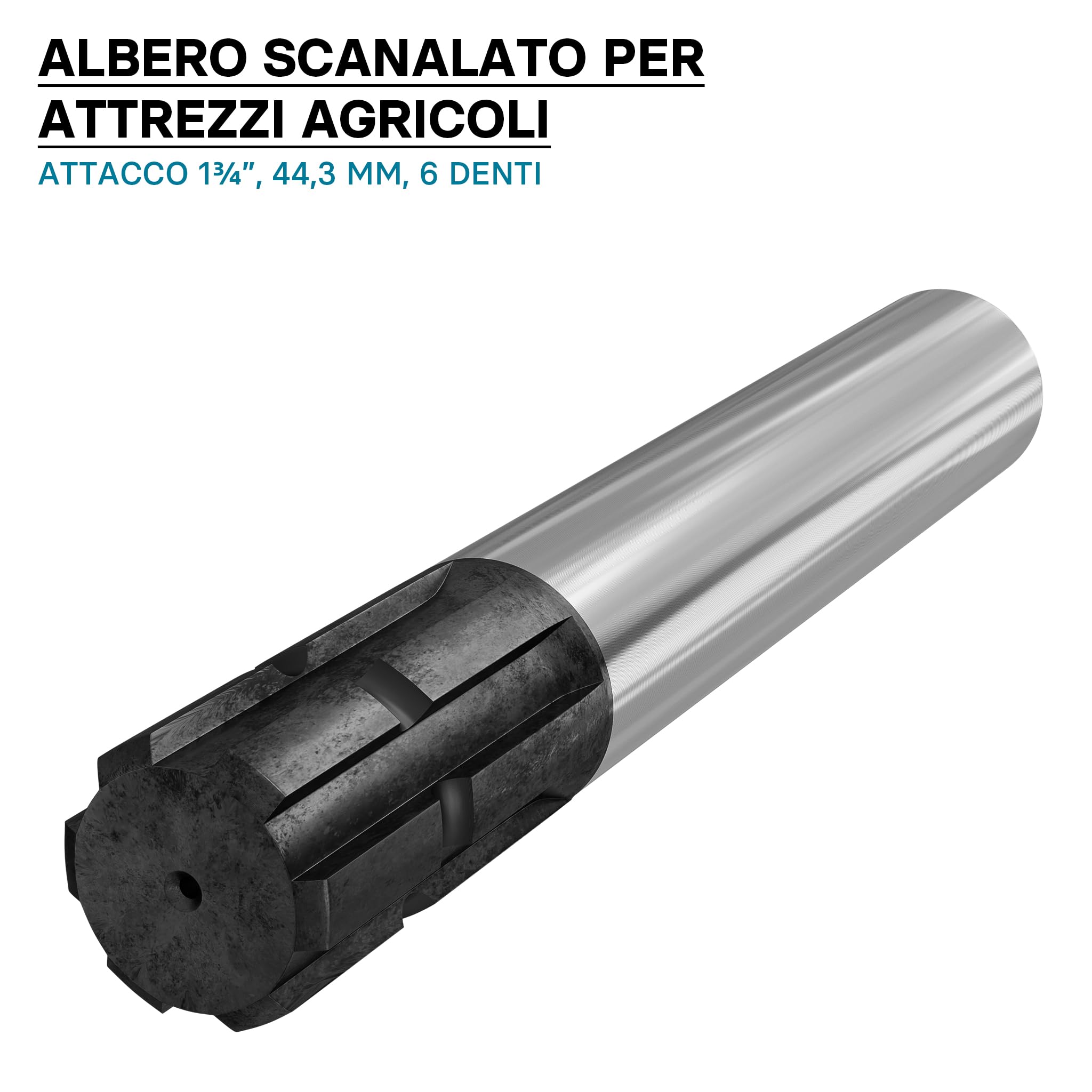 Wiltec C1 Albero Scanalato 300 mm 1 3/4" 6 Denti per Cardano
