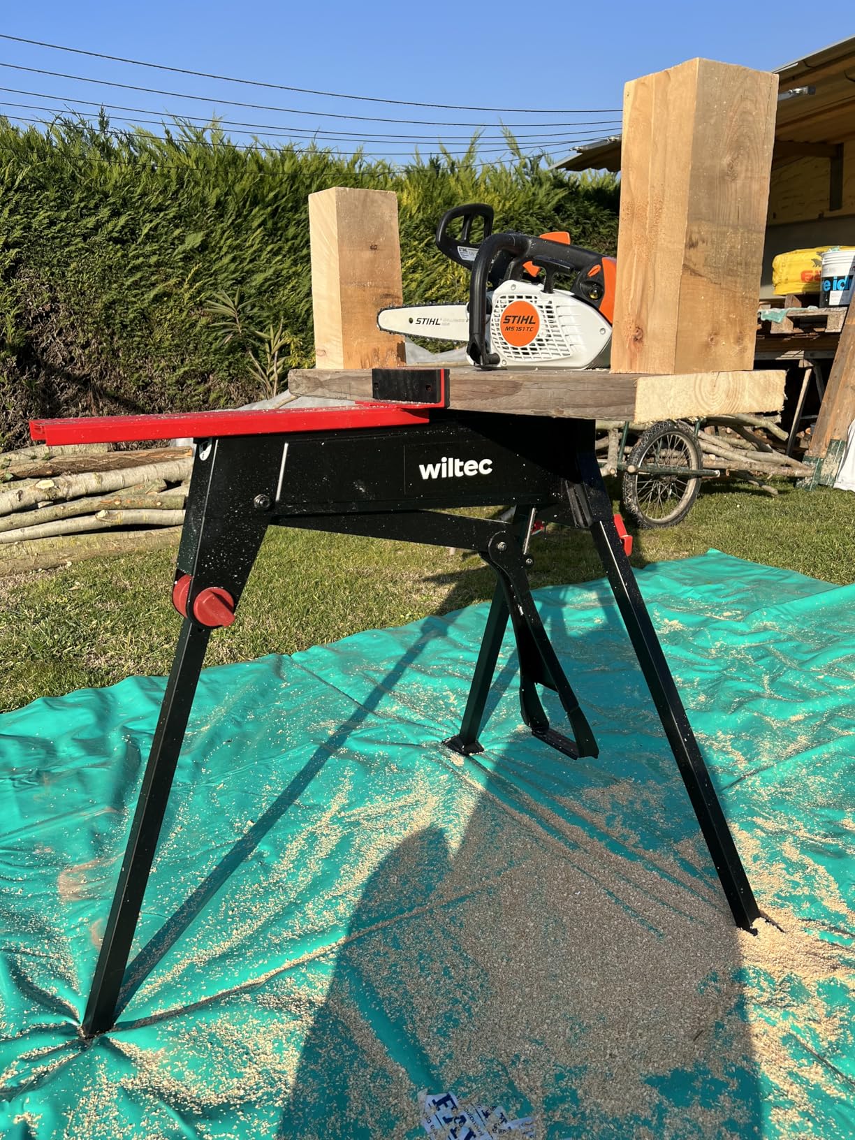 Wiltec Banco lavoro pieghevole 7 in 1 108,5 cm fino a 250 kg