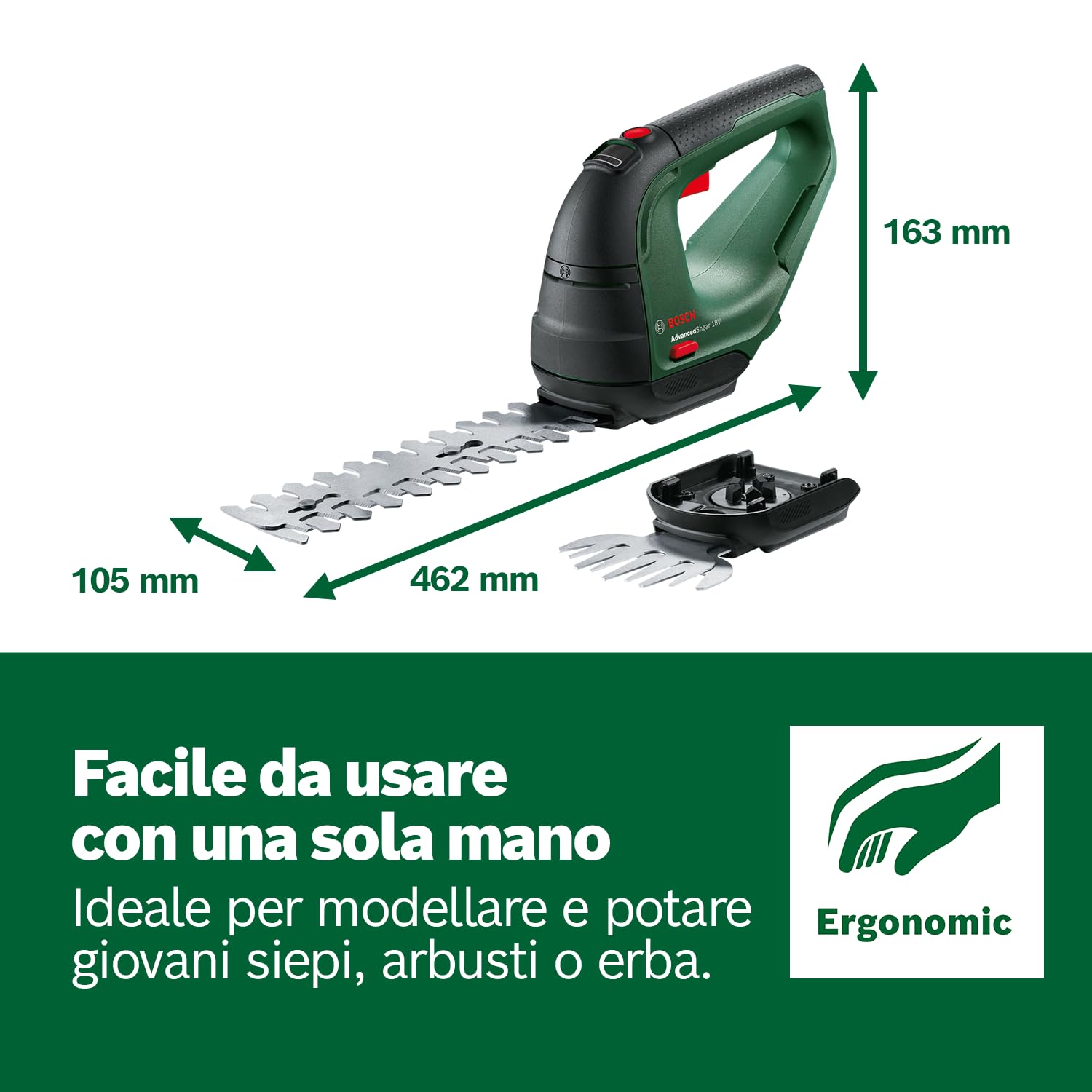 Bosch AdvancedShear 18V-10 cesoia erba 18V set 2,0Ah