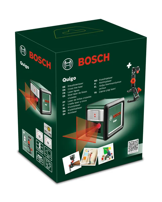 Bosch Quigo livella laser a croce con supporto MM 2