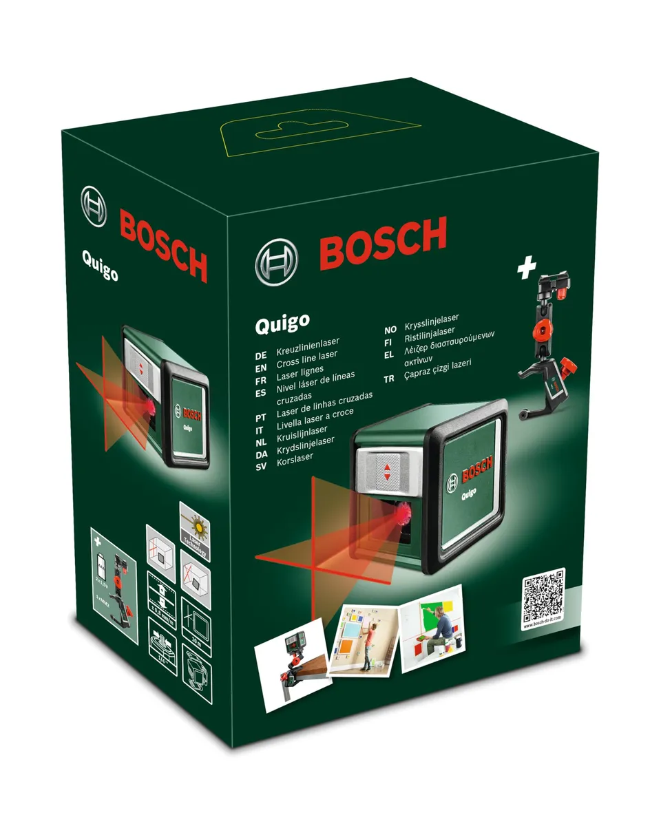 Bosch Quigo livella laser a croce con supporto MM 2