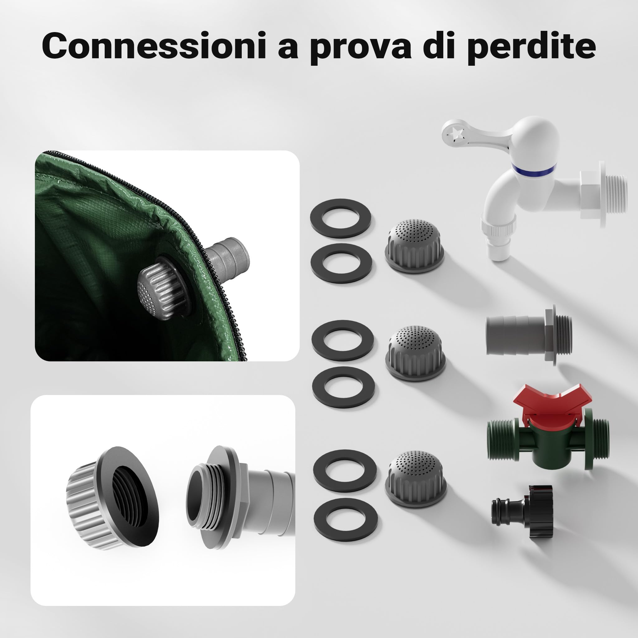 Wiltec Serbatoio acqua piovana pieghevole 250L PVC