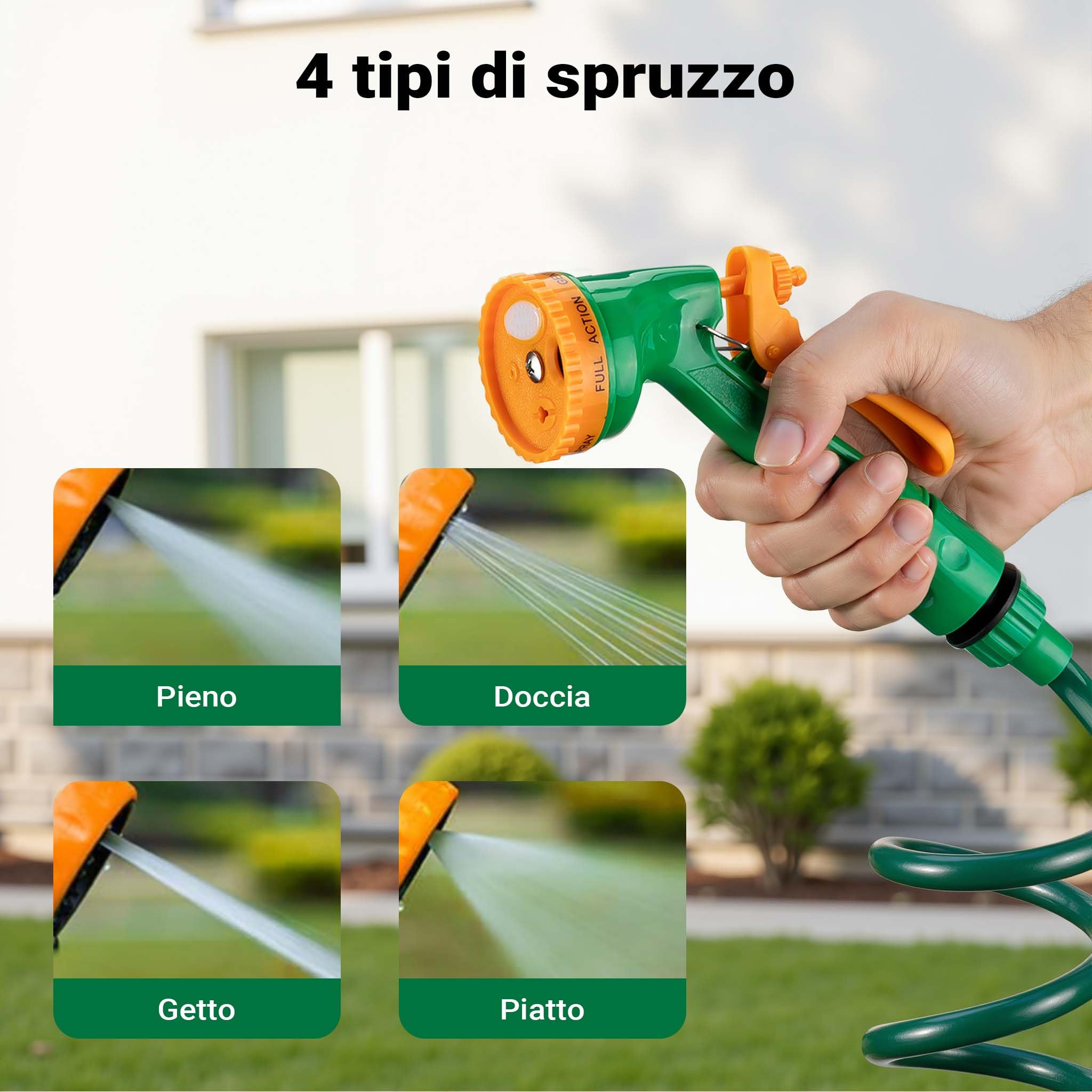 Wiltec tubo a spirale giardino 15 m 1/2-3/4 6 bar