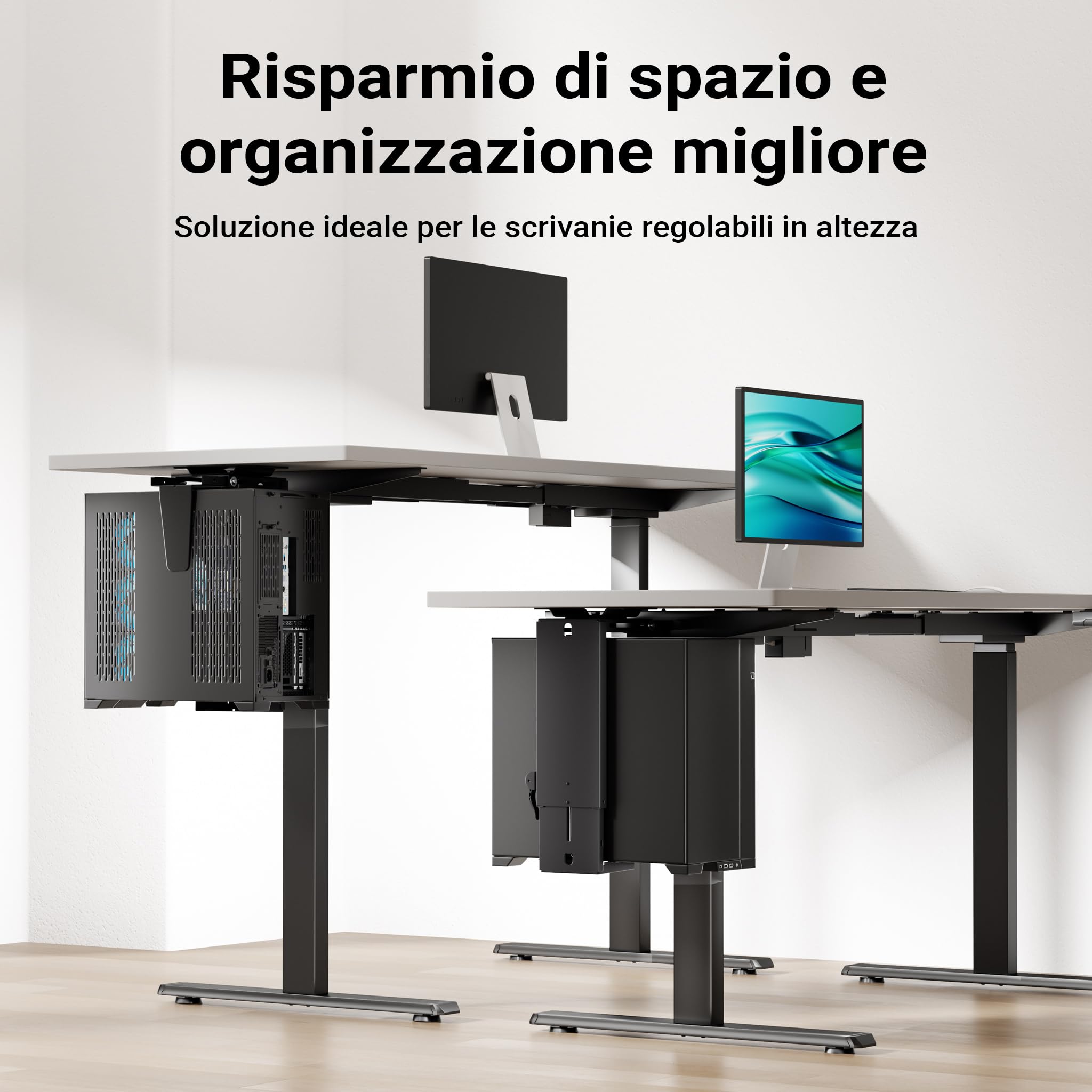 Wiltec Toboli Supporto PC Sotto Scrivania 10 kg Regolabile