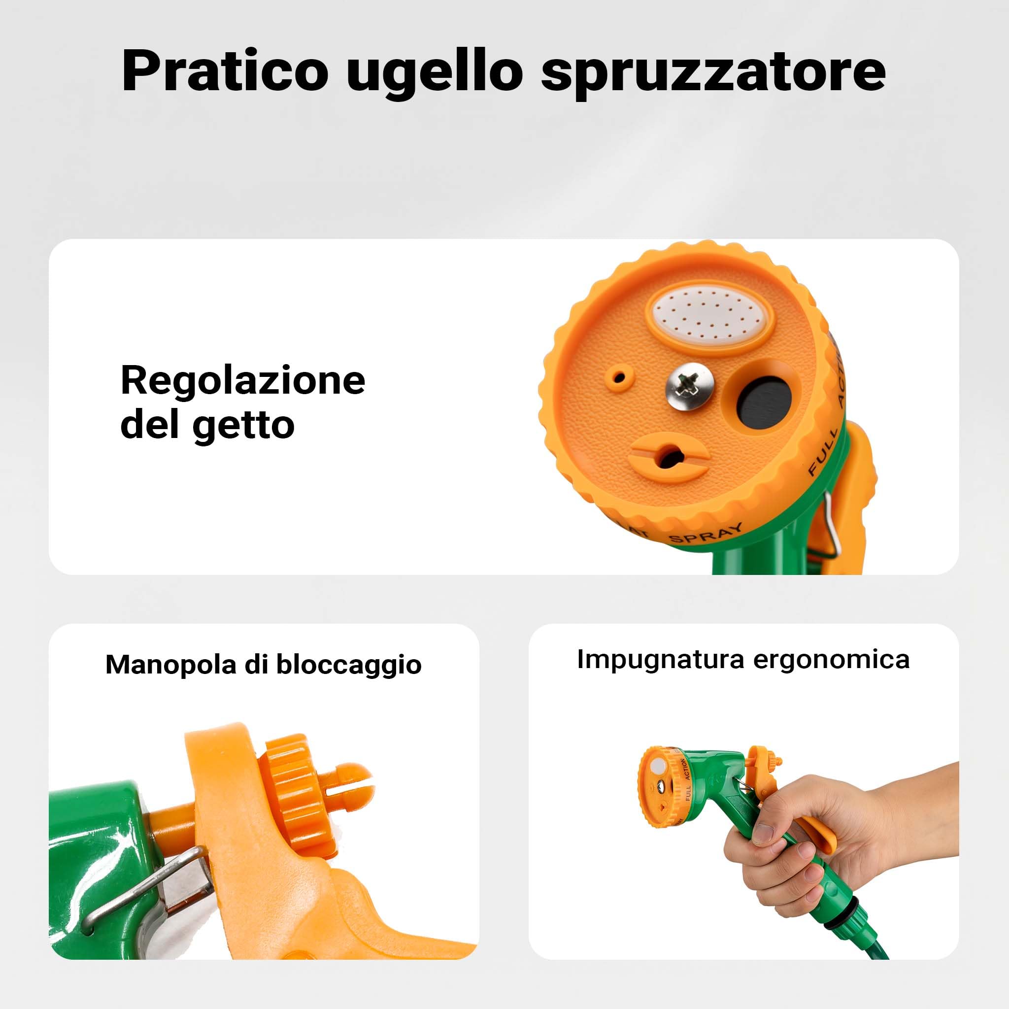 Wiltec tubo a spirale giardino 15 m 1/2-3/4 6 bar
